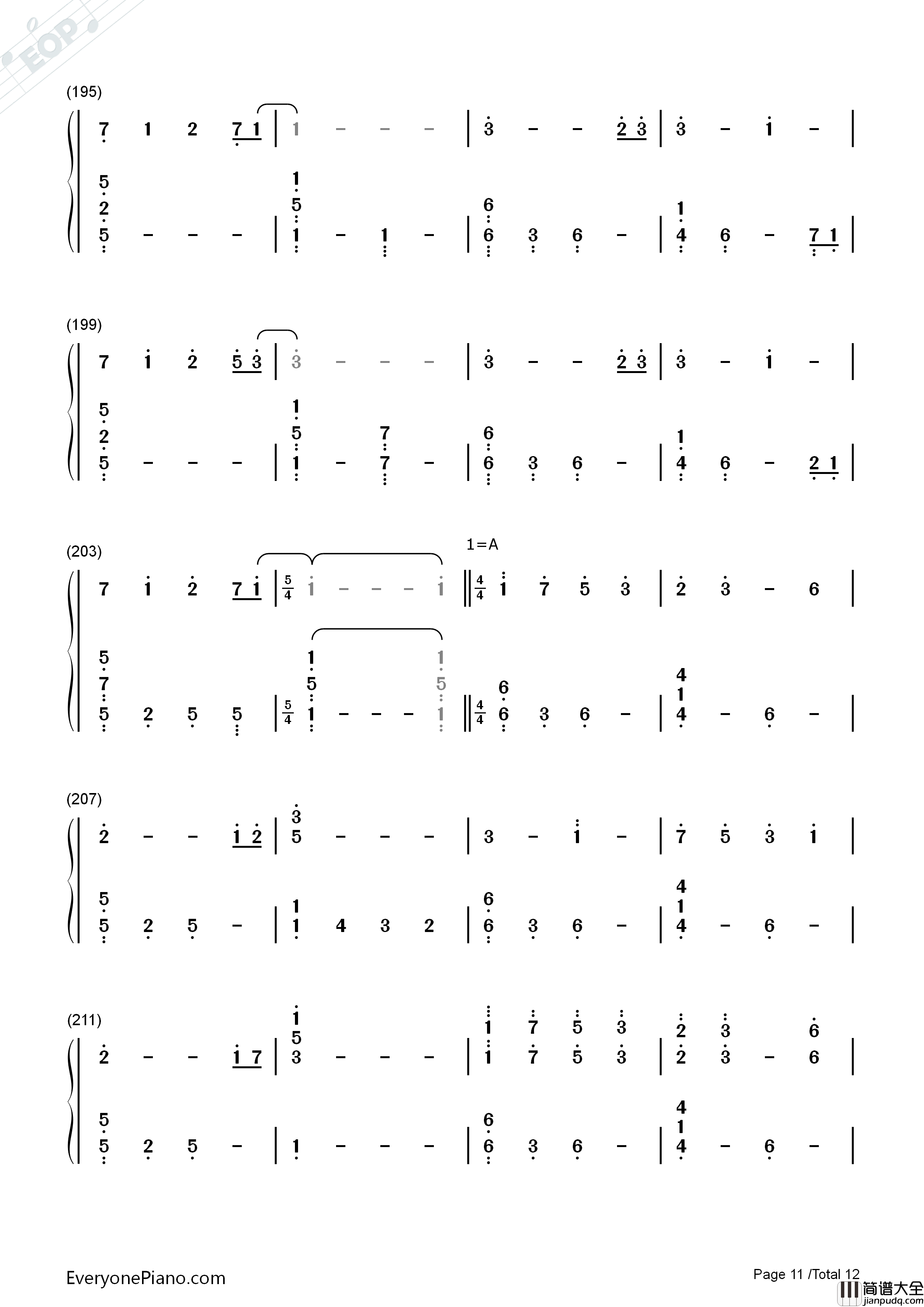 終わりの世界から钢琴简谱_麻枝准__やなぎなぎ演唱