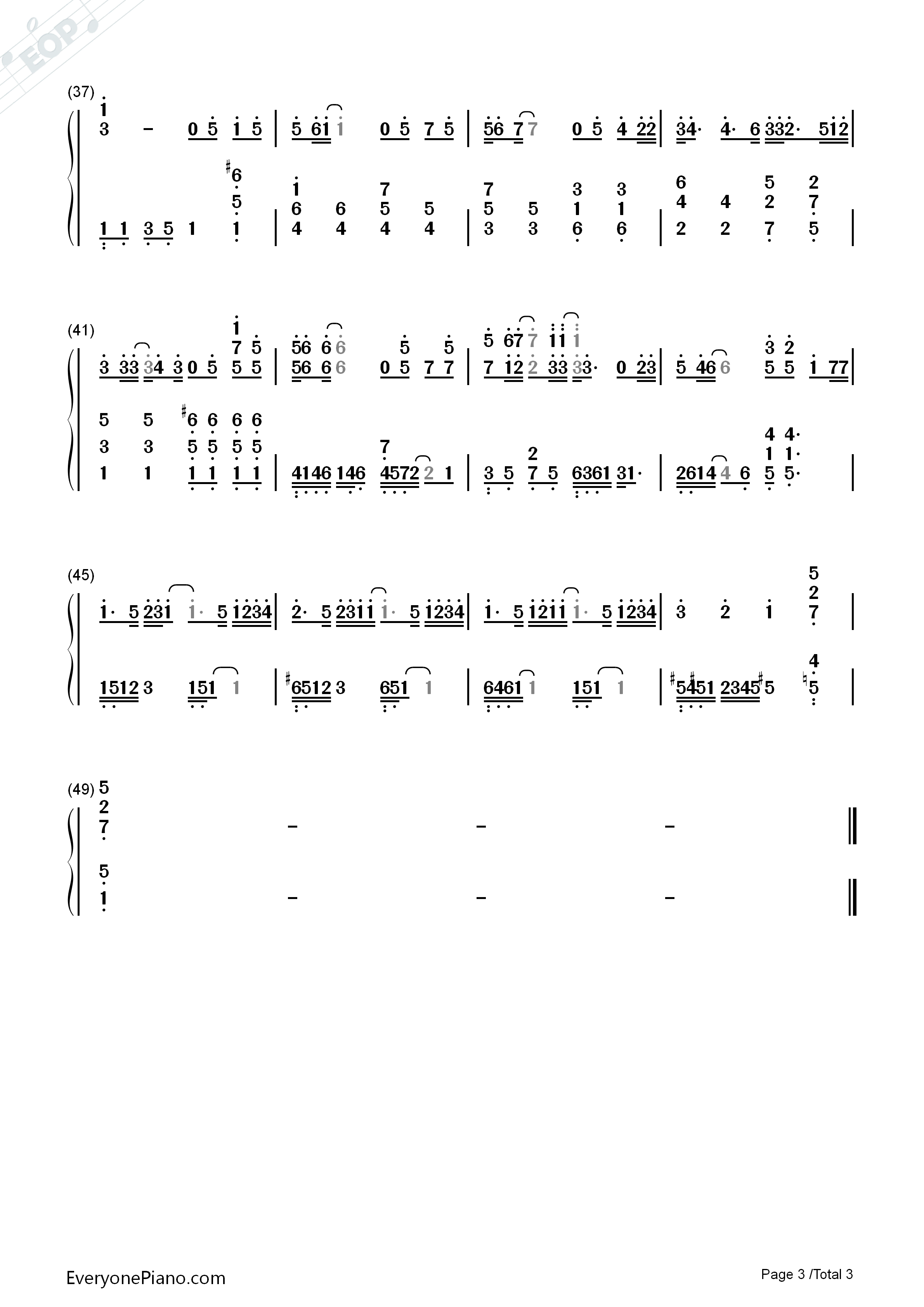 淘汰钢琴简谱_陈奕迅演唱