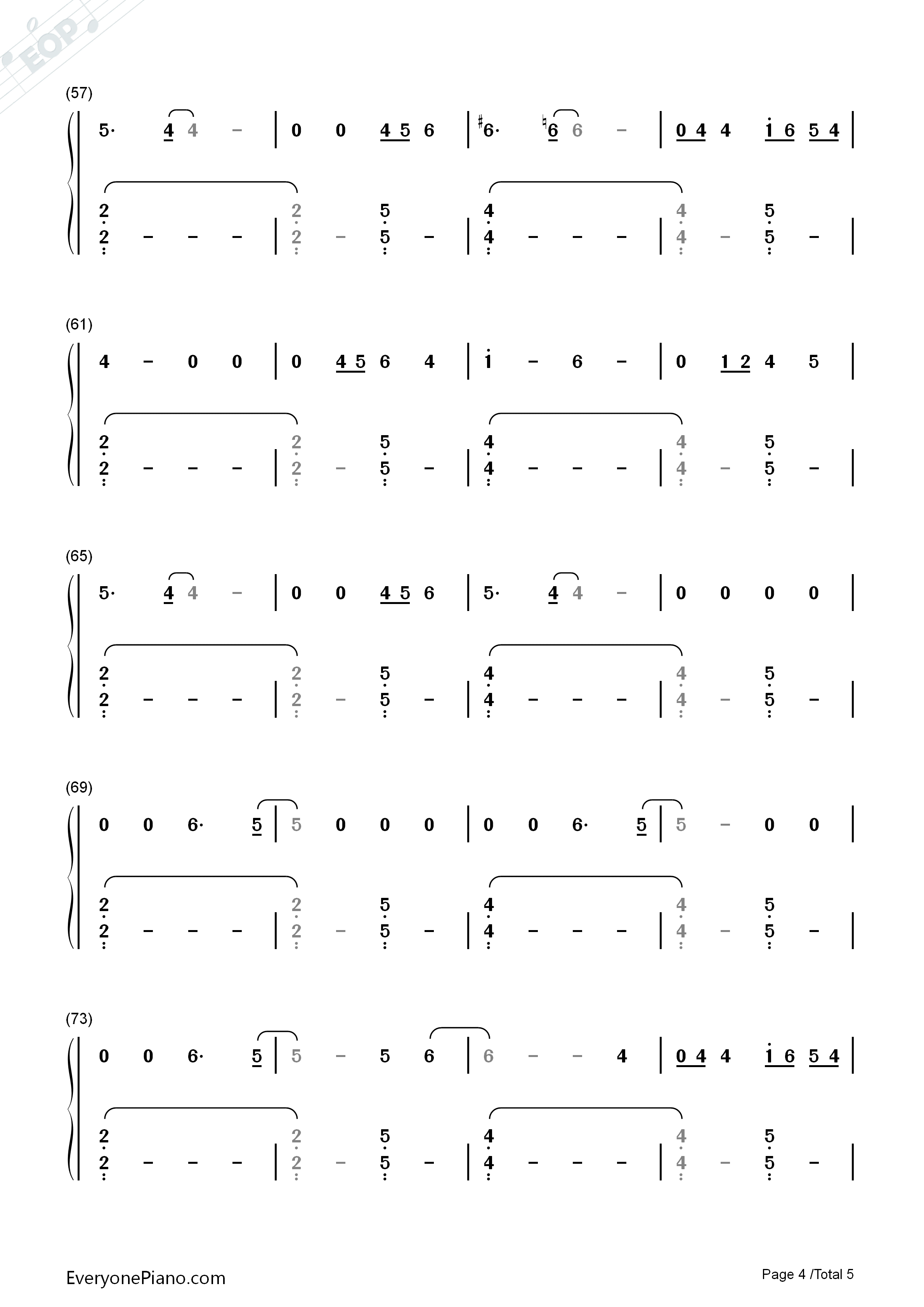 Torches钢琴简谱_张杰演唱