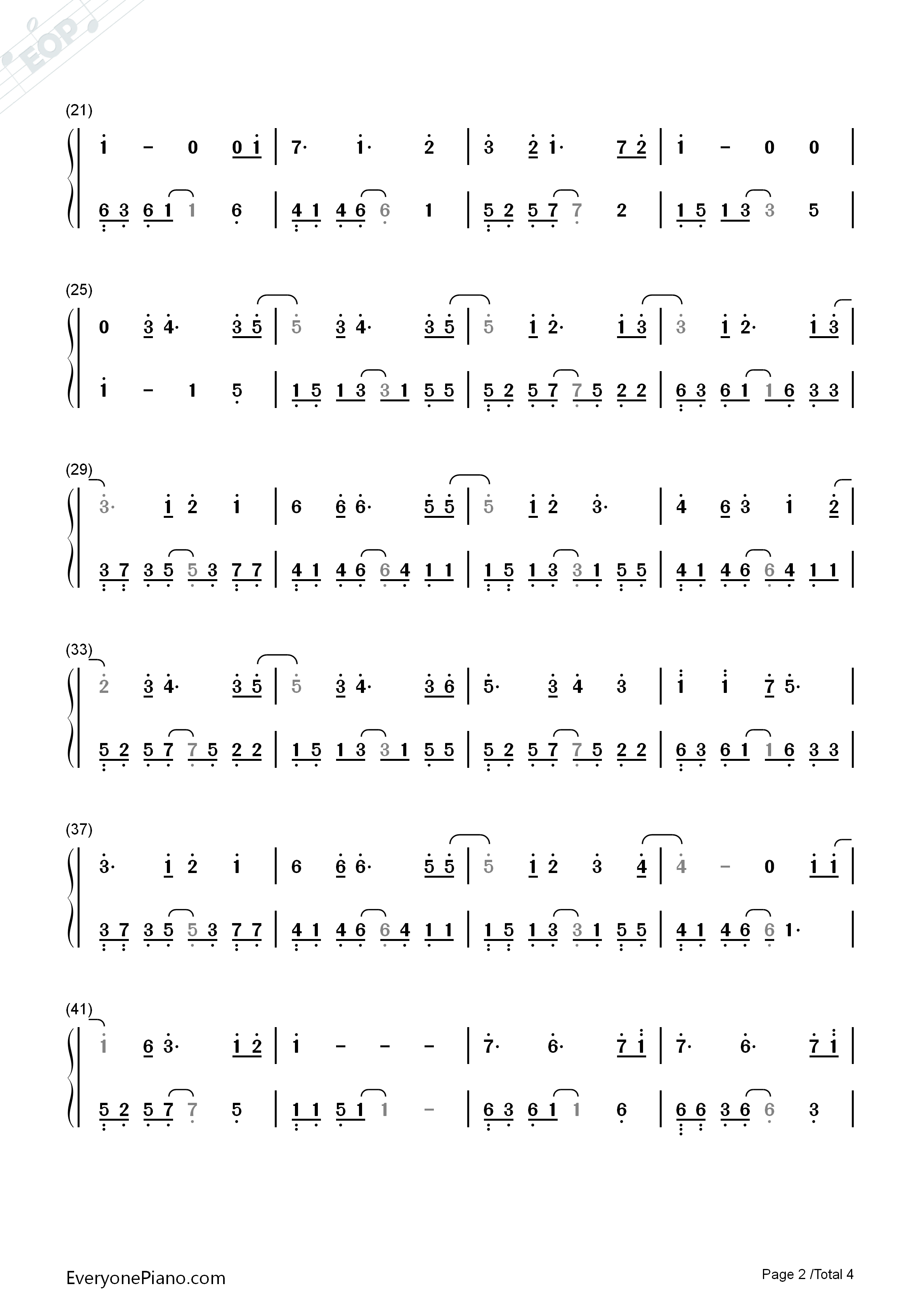 我还想她钢琴简谱_林俊杰演唱