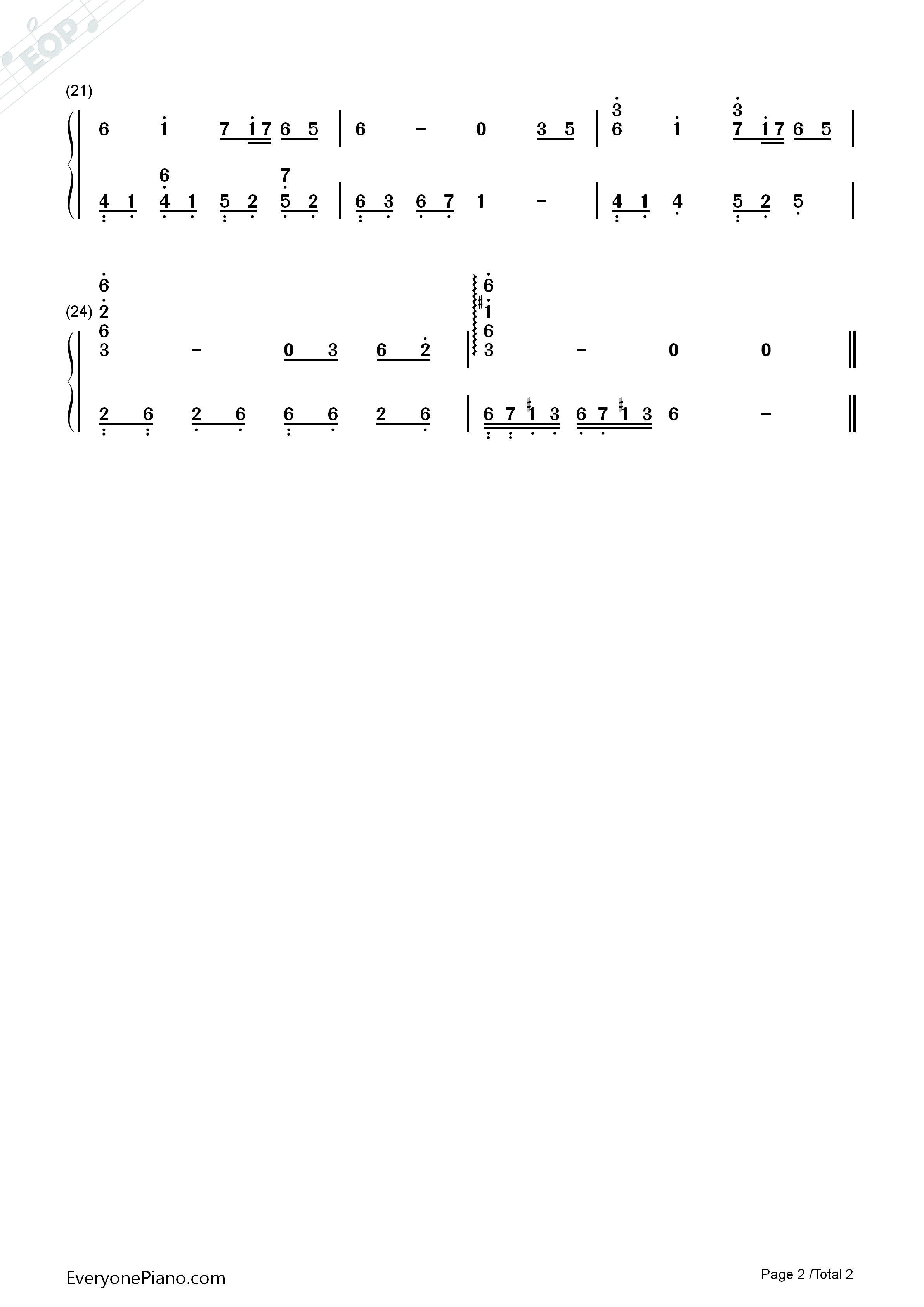 万里の長城钢琴简谱_太田美知彦演唱