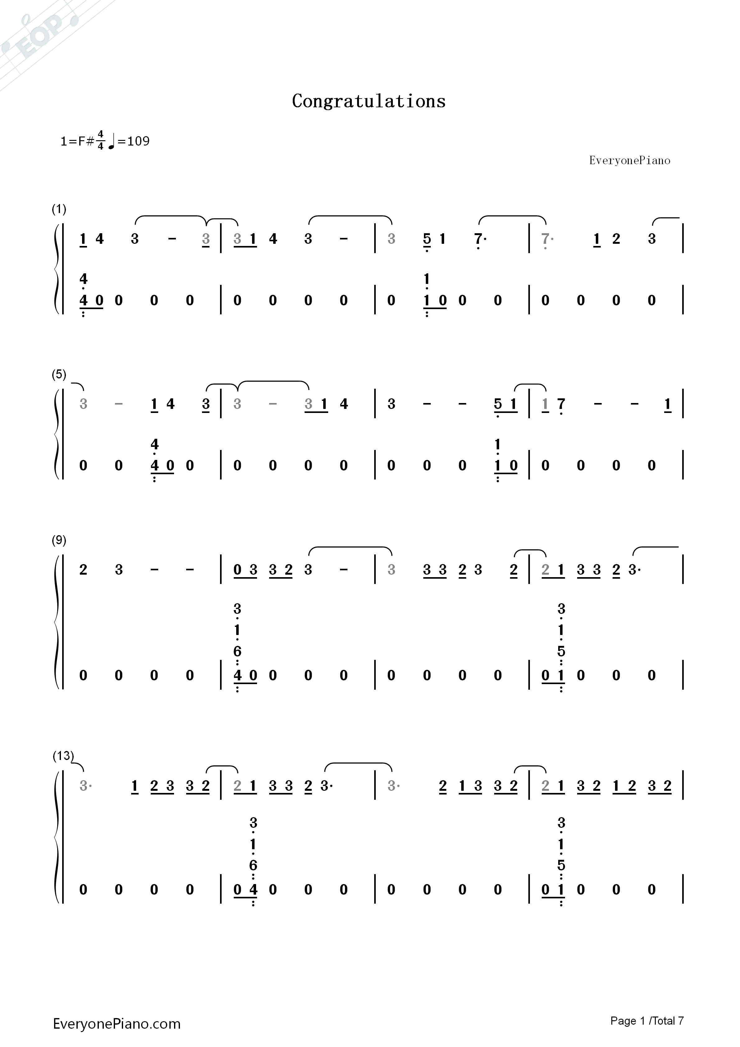 Congratulations钢琴简谱_Post_Malone演唱