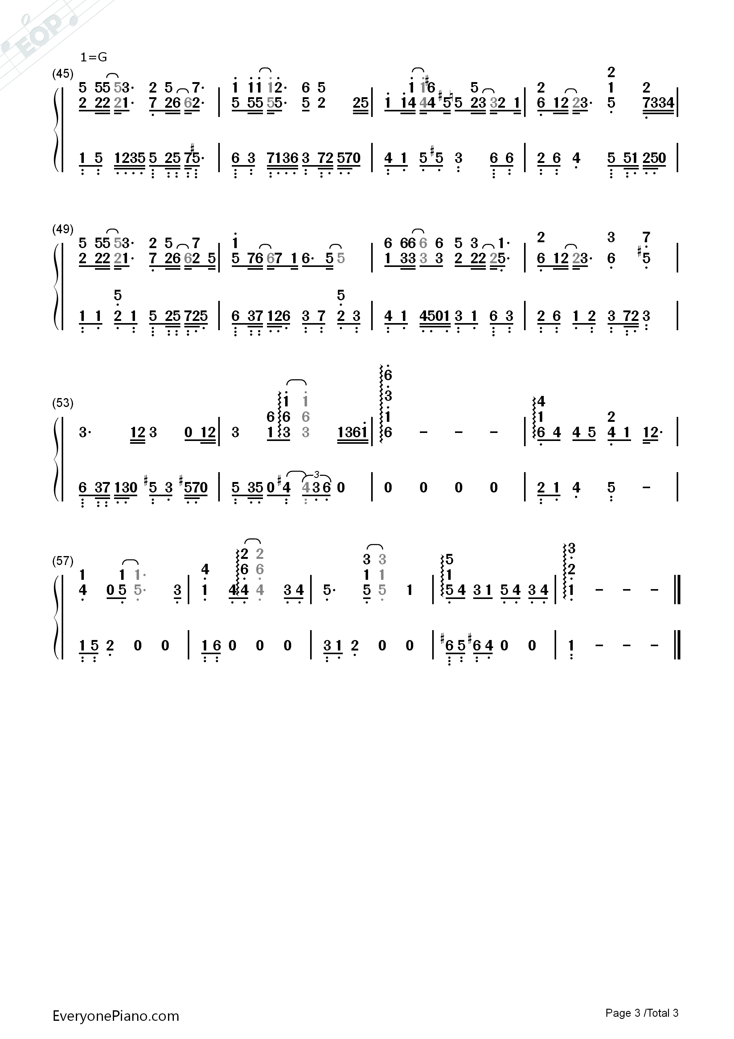 缺口钢琴简谱_庾澄庆演唱