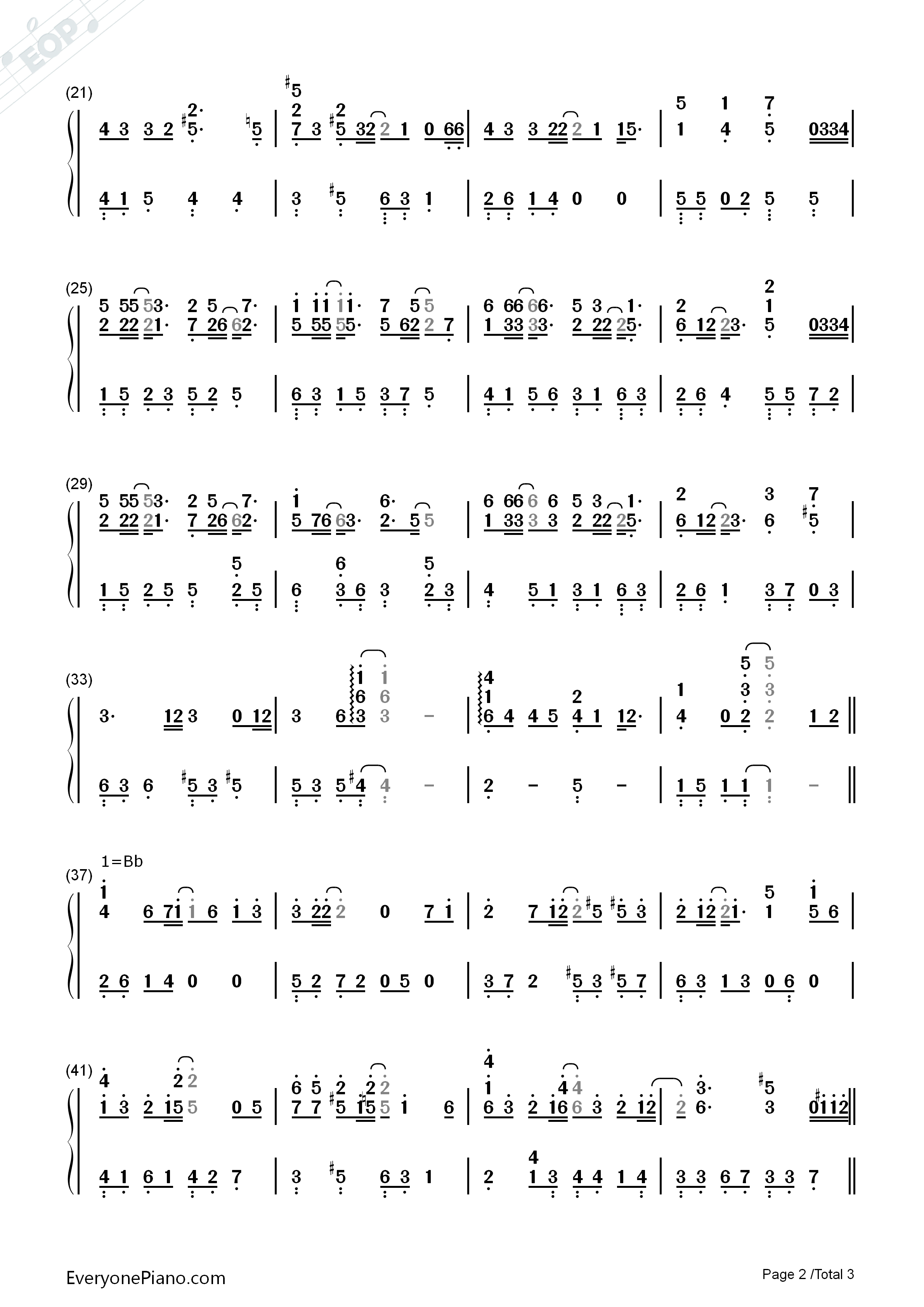 缺口钢琴简谱_庾澄庆演唱