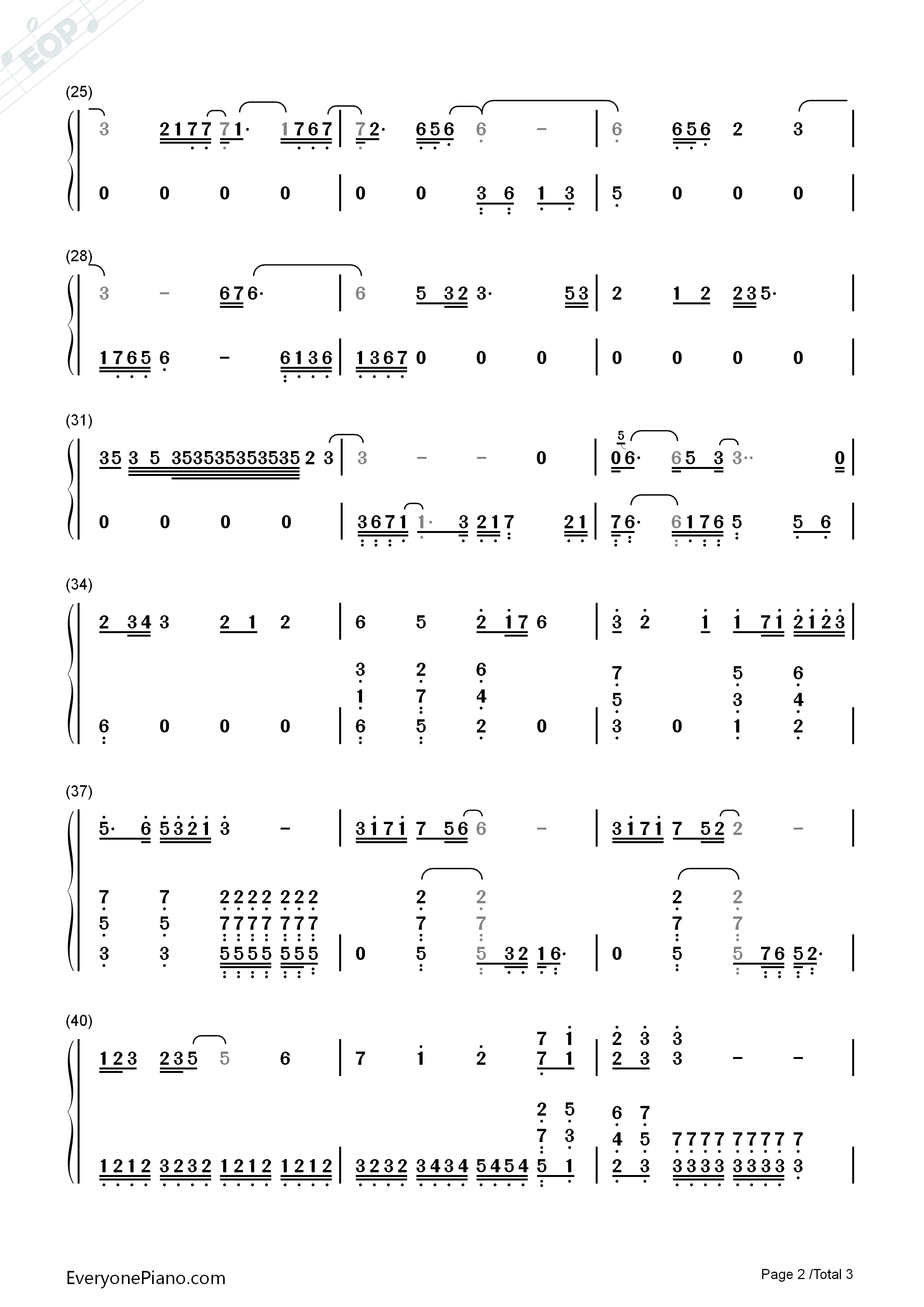 疤痕钢琴简谱_麦振鸿演唱