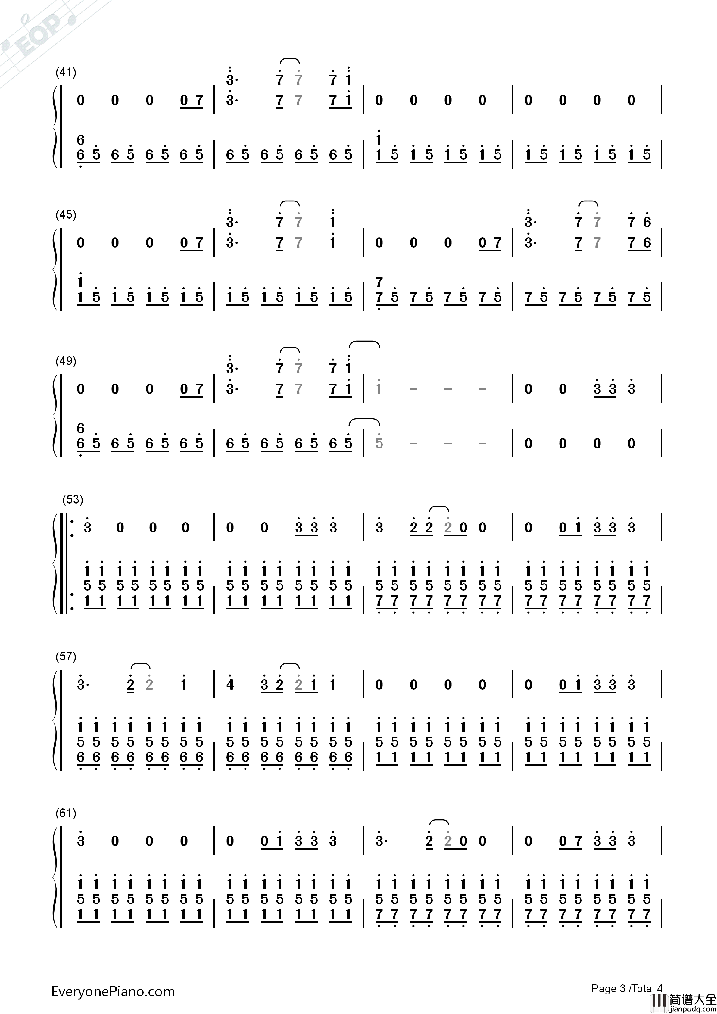 Chasing_Cars_伴奏钢琴简谱_Snow_Patrol演唱