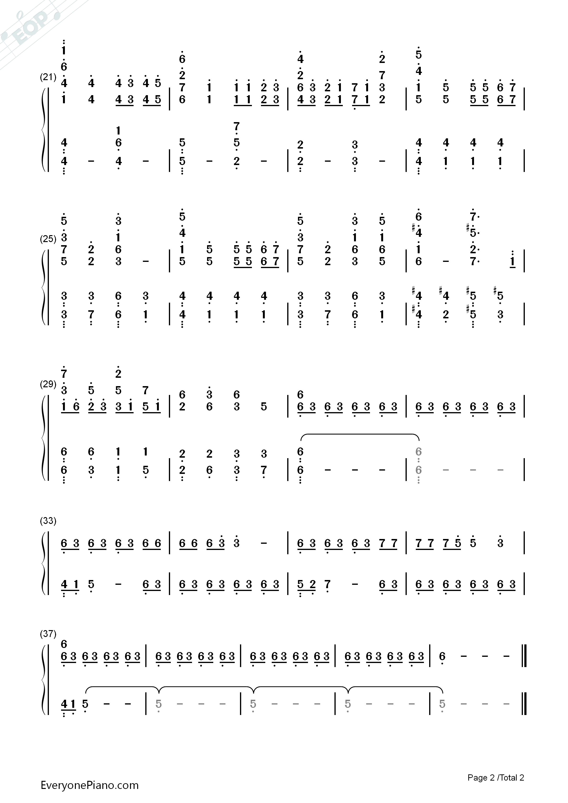 Lonely_Feather钢琴简谱_千菅春香演唱