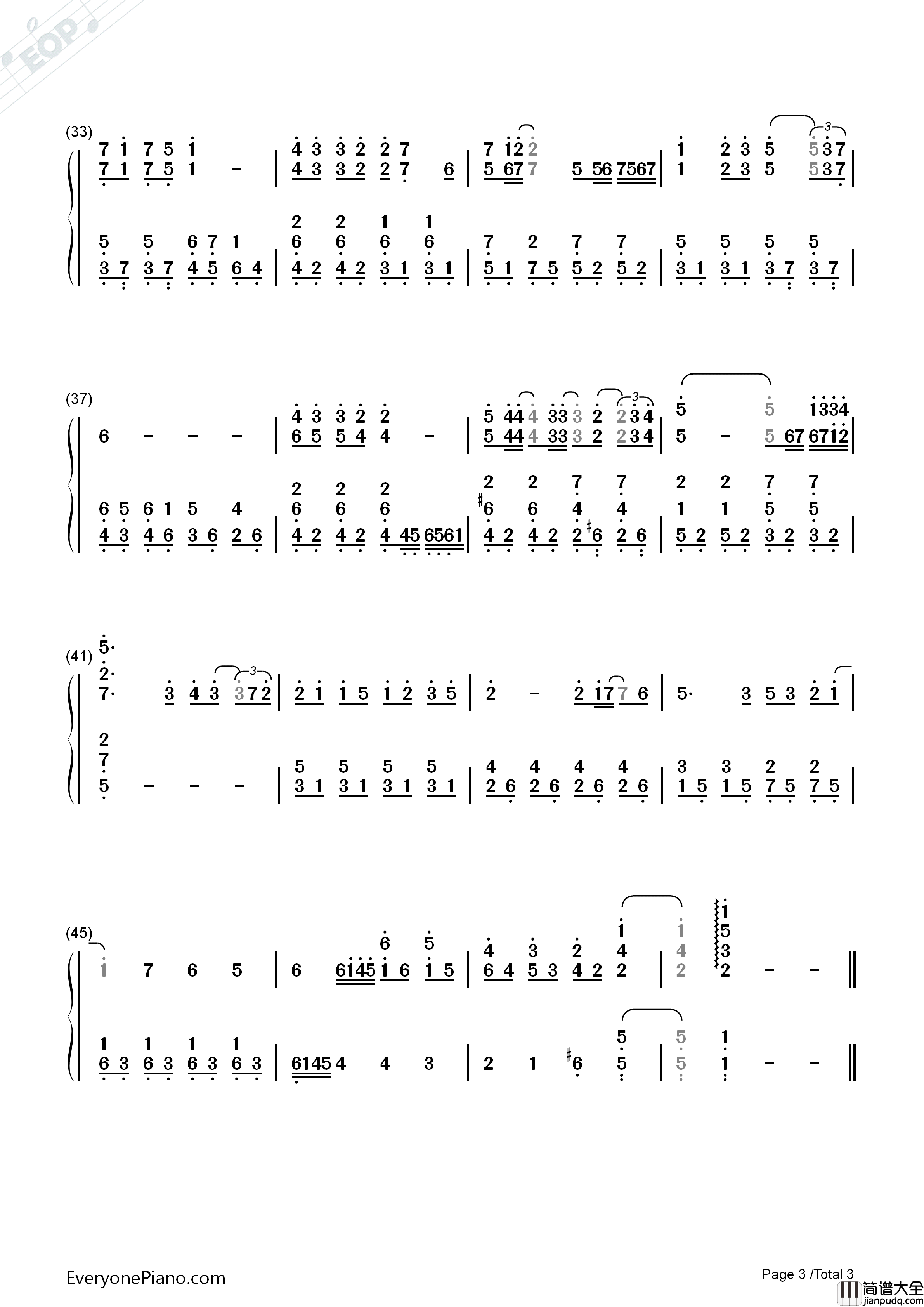生命的旋律钢琴简谱_白鸟英美子演唱