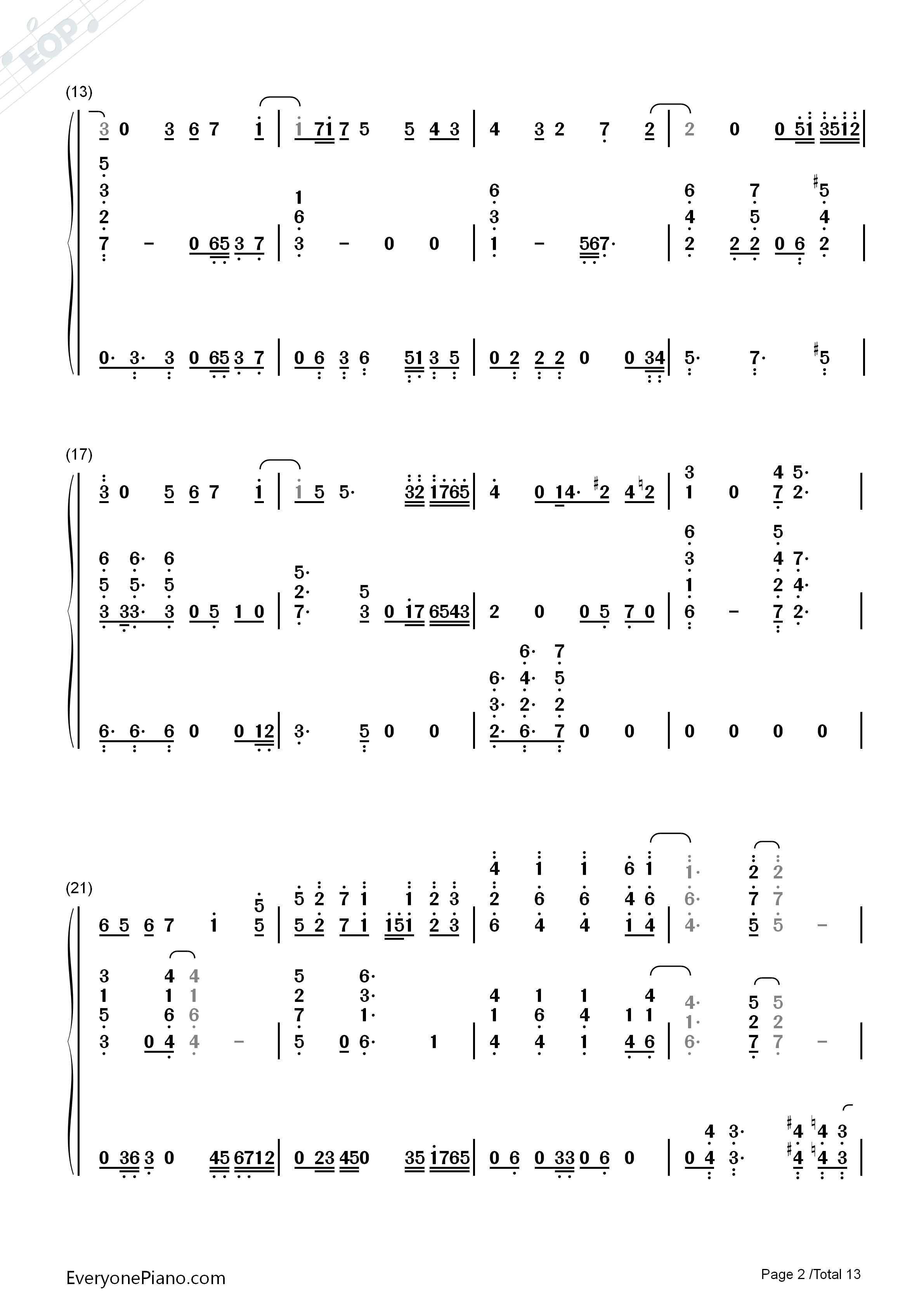 星を辿れば钢琴简谱_大原ゆい子演唱