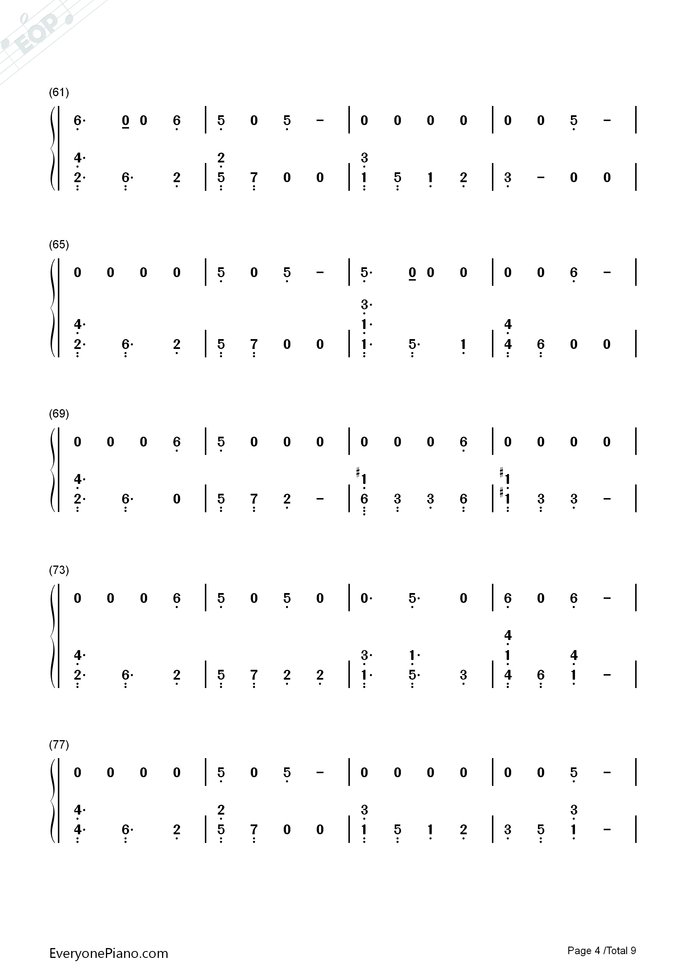 Rain钢琴简谱_The_Script演唱