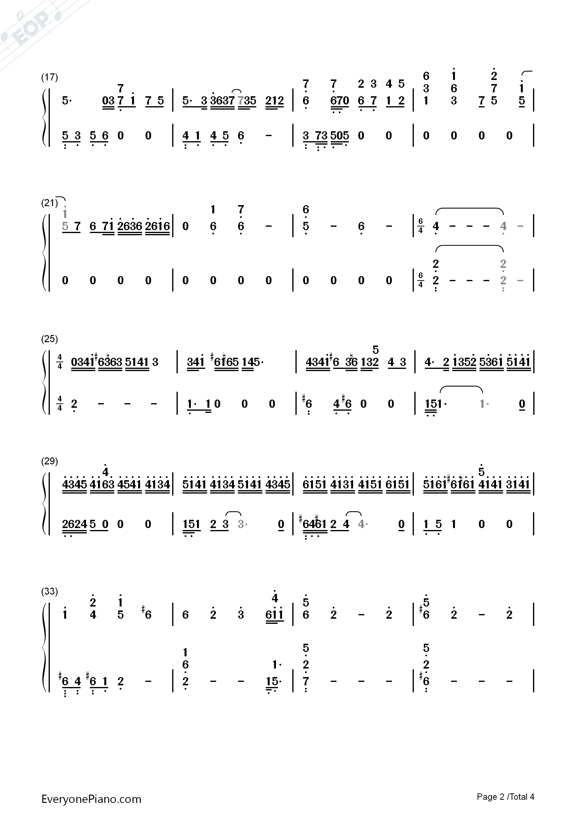 Pianoforte钢琴简谱_泽野弘之演唱