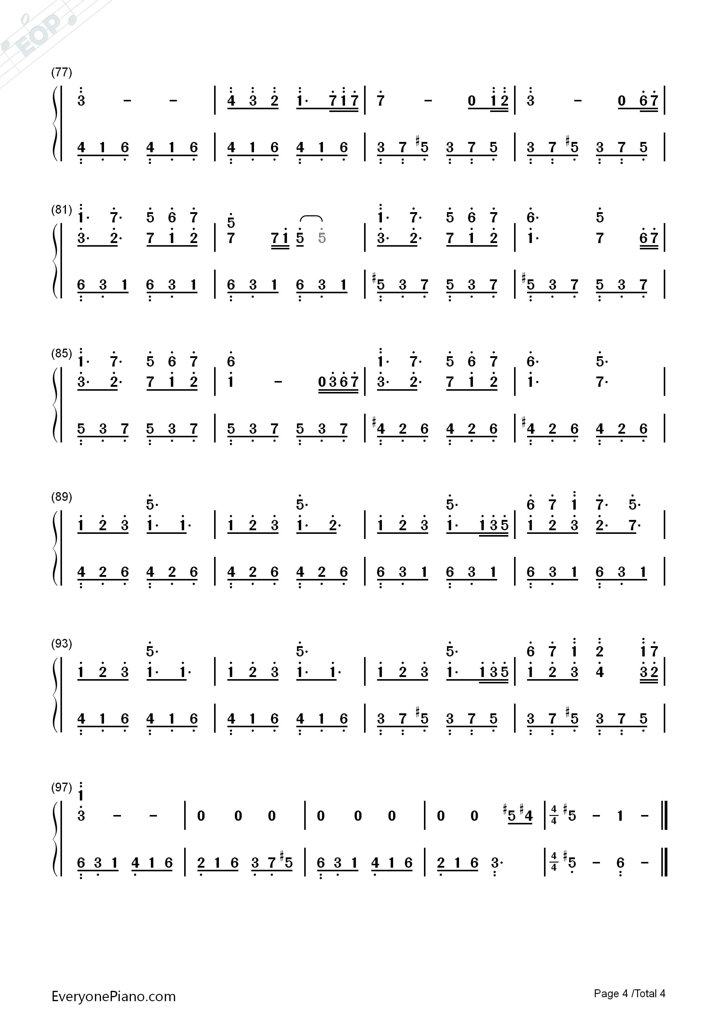 Human钢琴简谱_Ken_Arai演唱