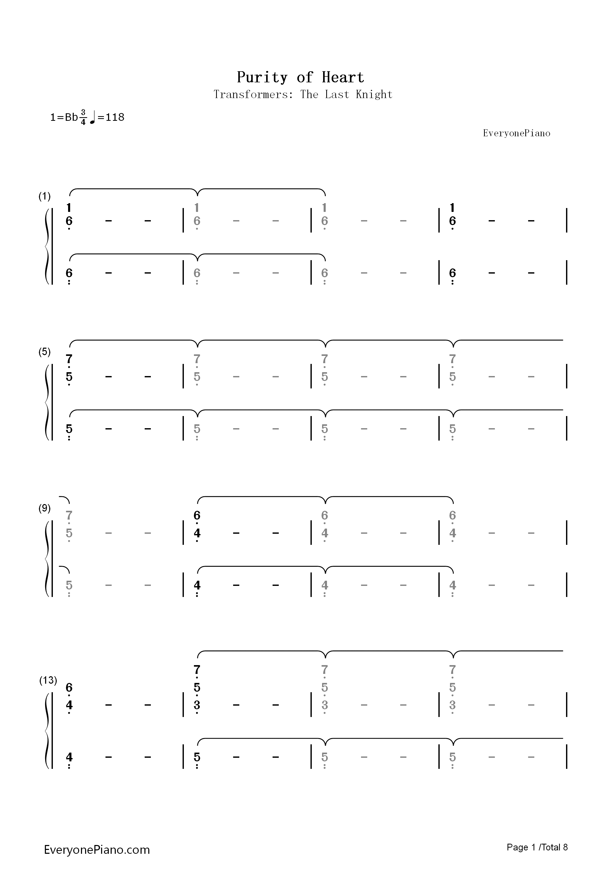 Purity_of_Heart钢琴简谱_Steve_Jablonsky演唱