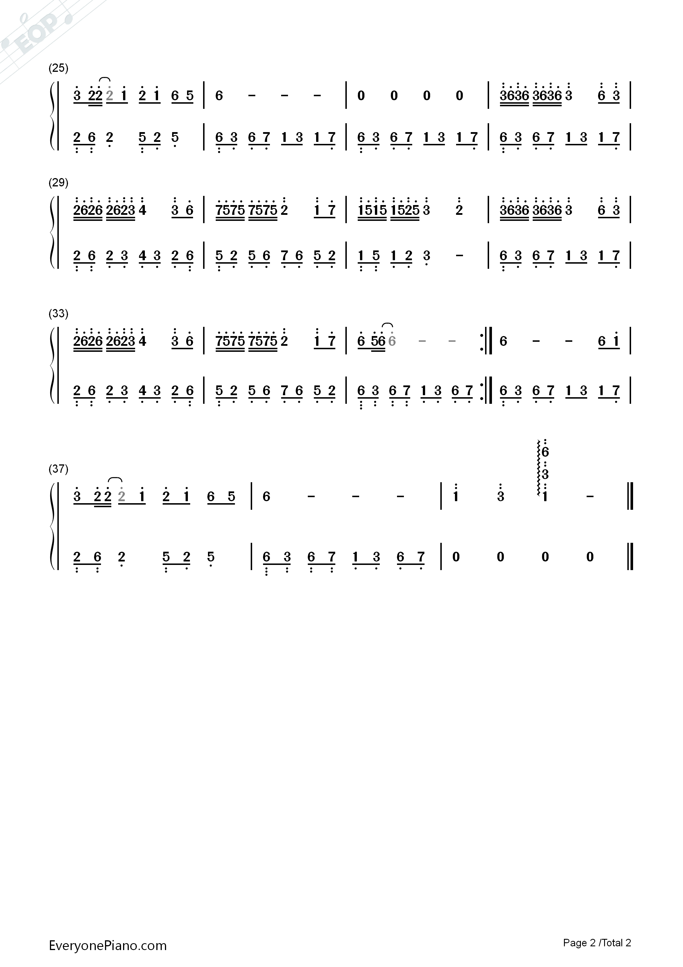 一生所爱钢琴简谱_卢冠廷演唱