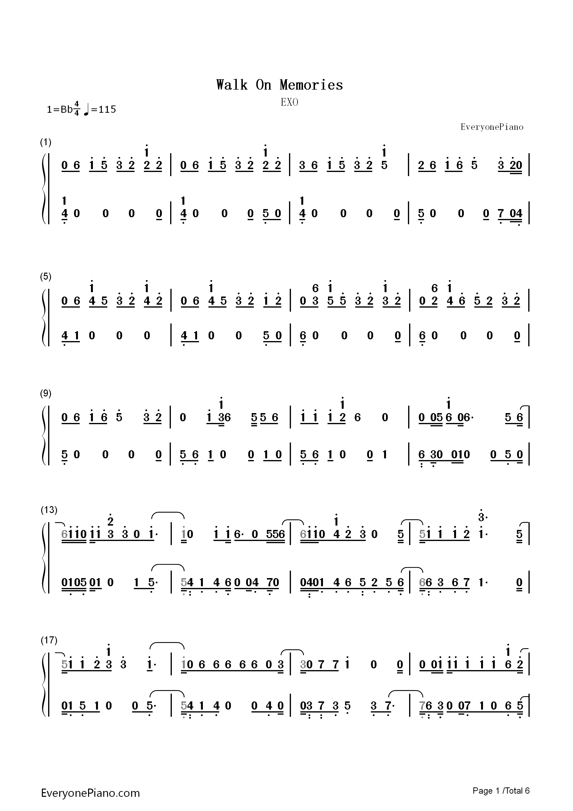 梦回暮夜钢琴简谱_EXO演唱