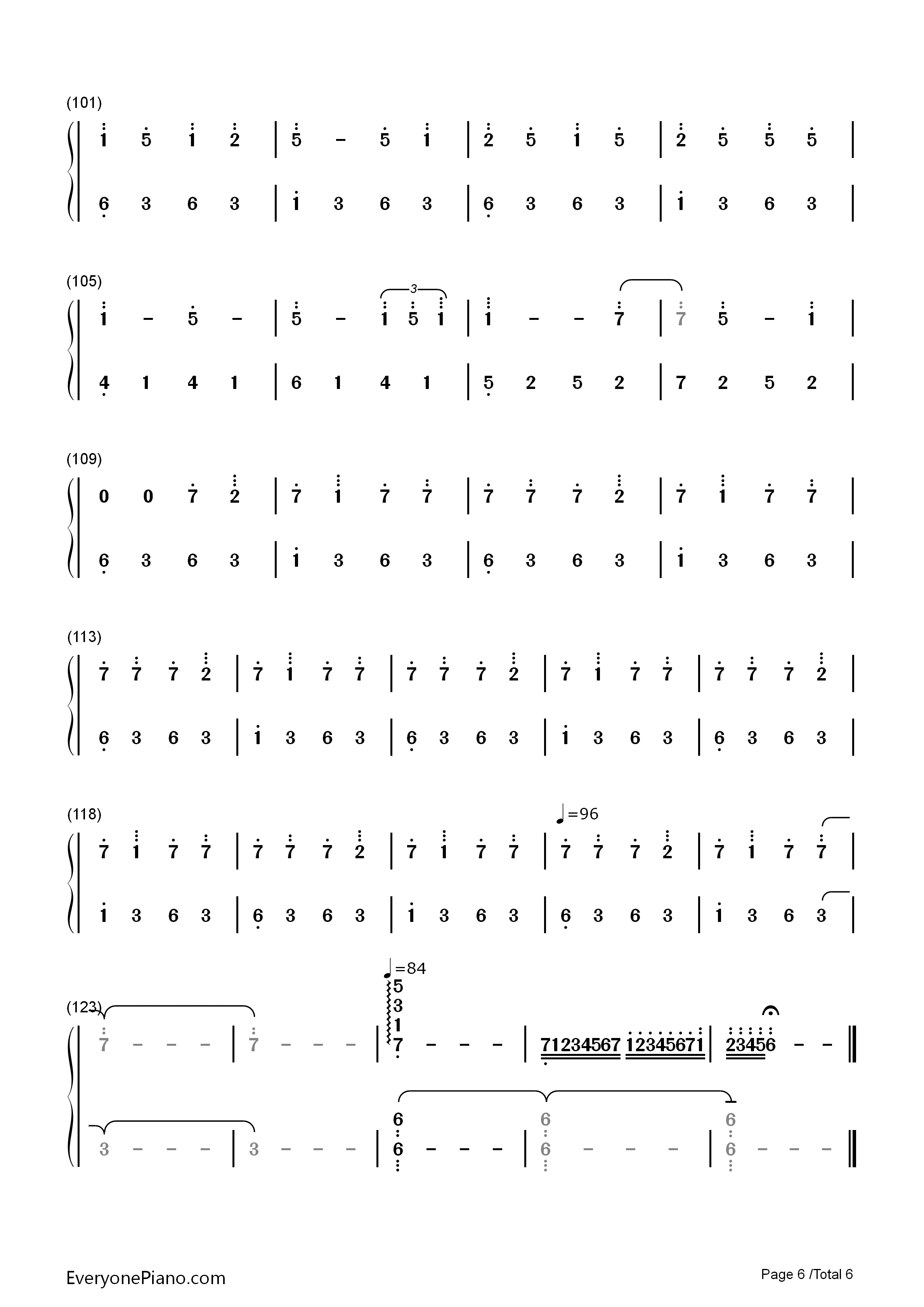 THE_END钢琴简谱_松枝贺子演唱