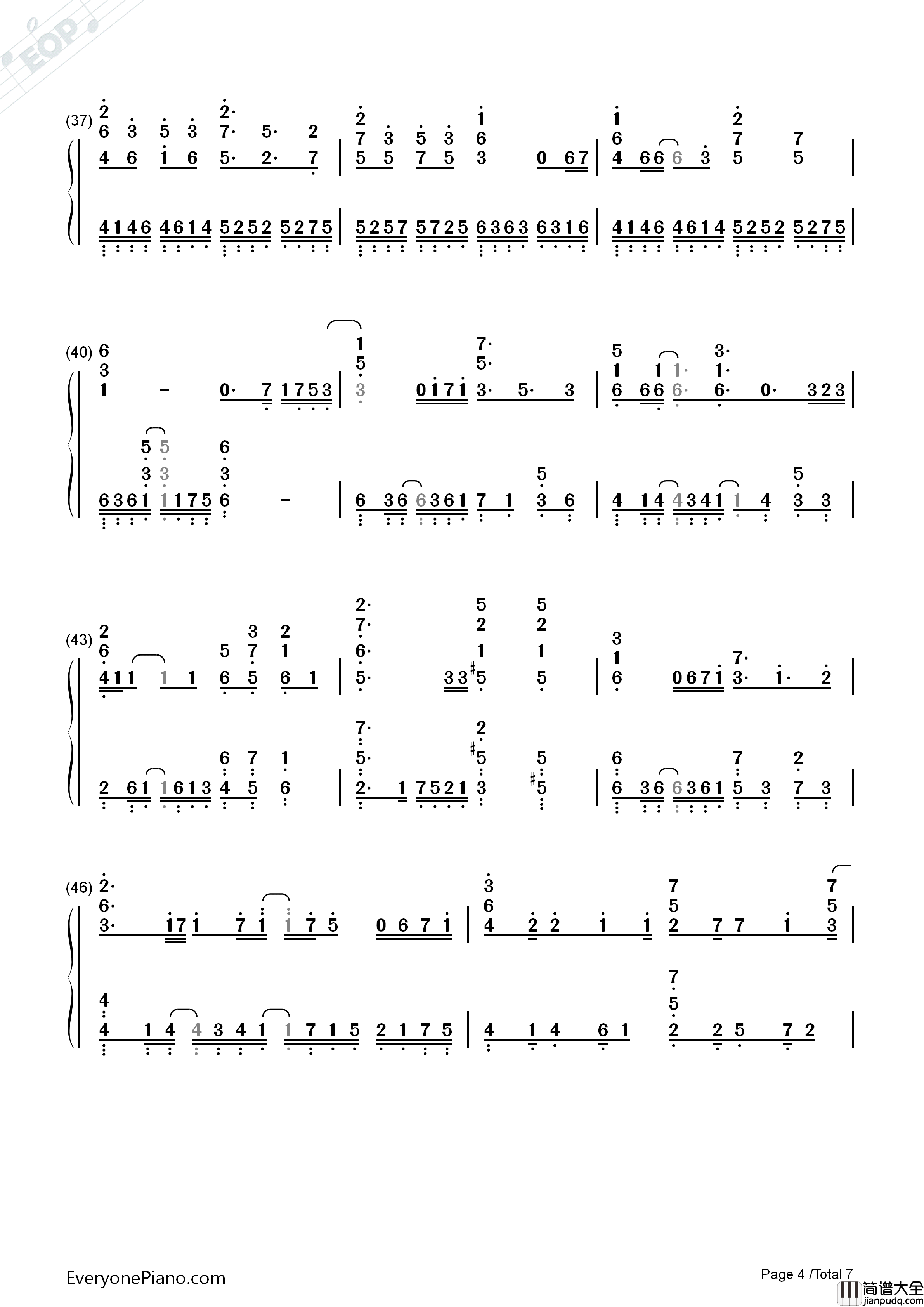 いくつもの夜を越えて钢琴简谱_初音未来演唱