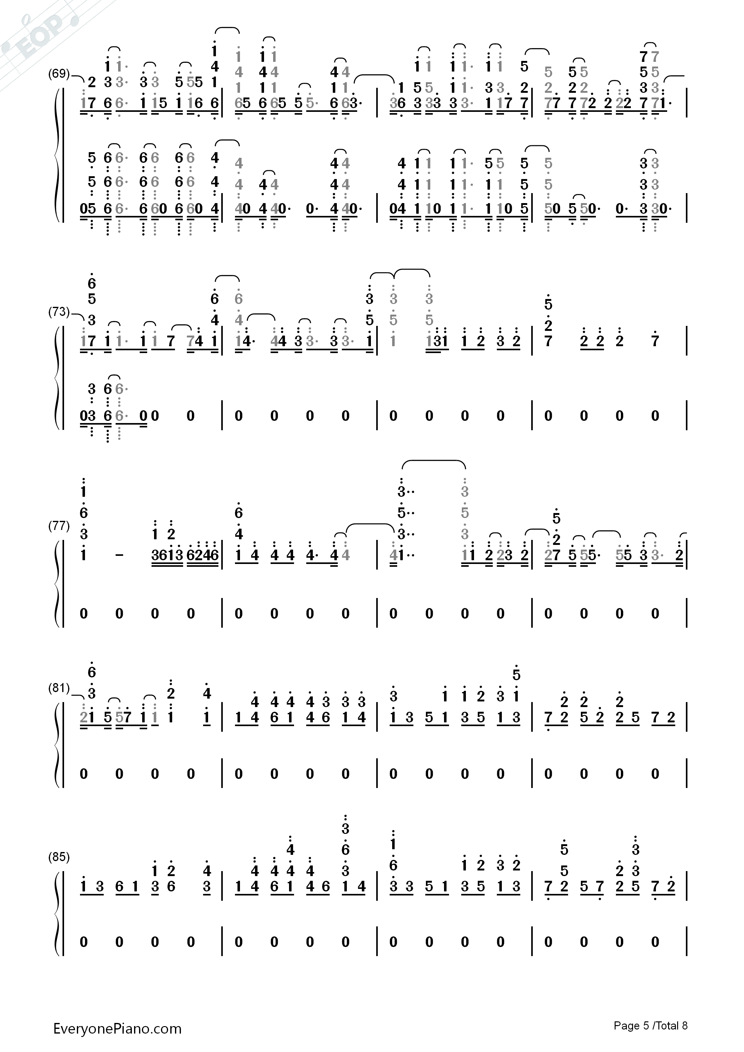 Scared_To_Be_Lonely钢琴简谱_Martin_Garrix_Dua_Lipa演唱