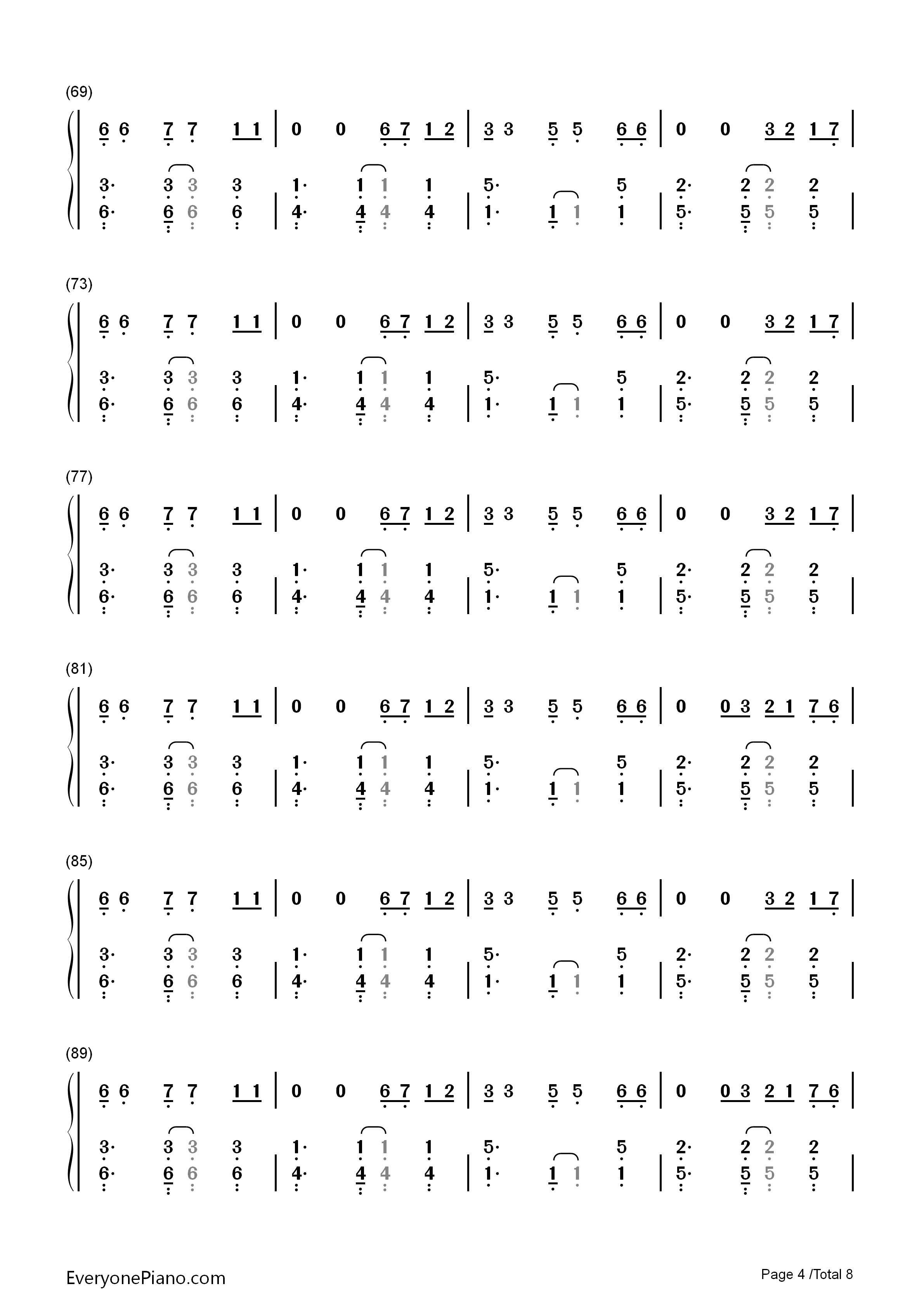 Without_You钢琴简谱_Avicii_Sandro_Cavazza演唱