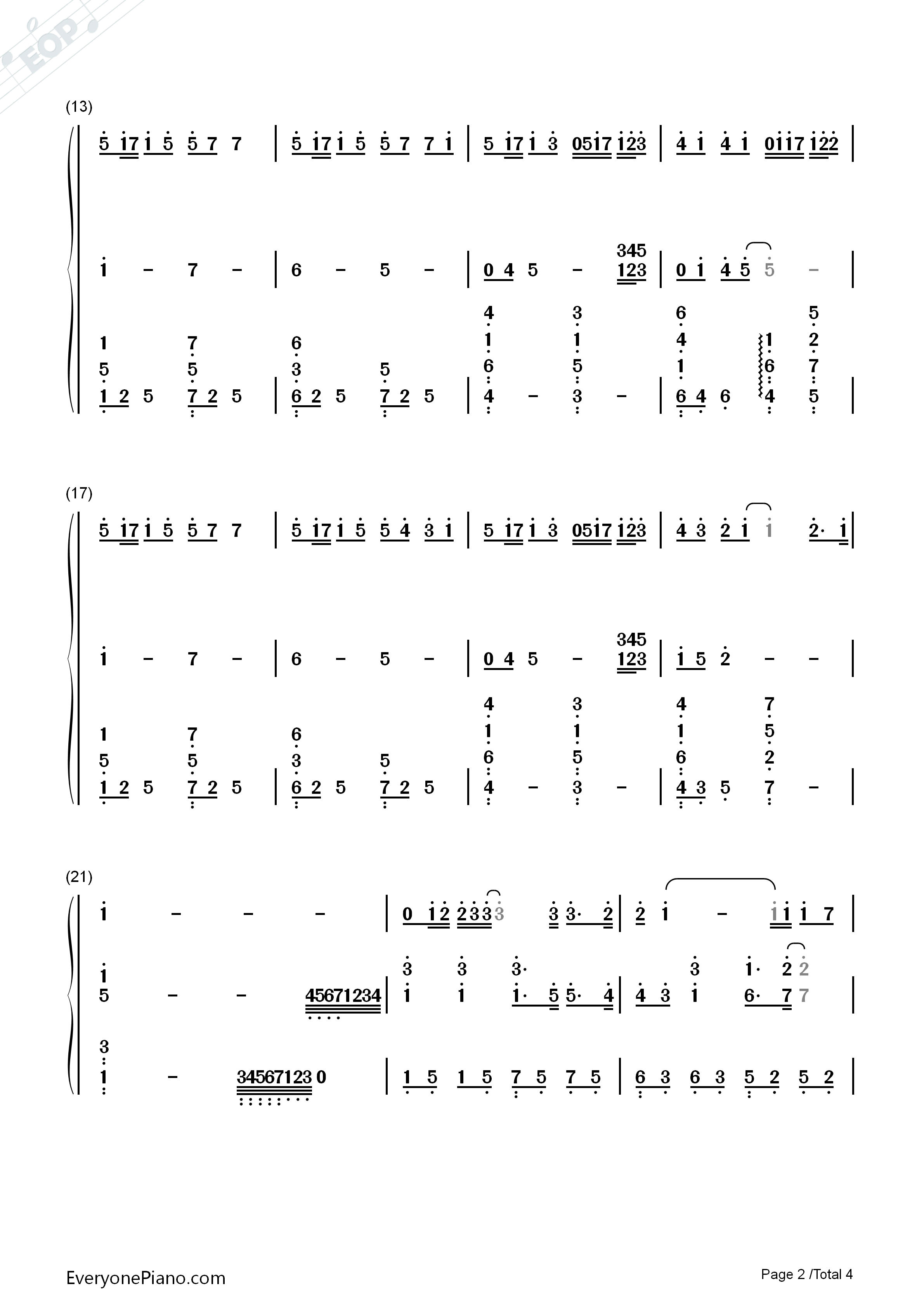 当你钢琴简谱_林俊杰演唱