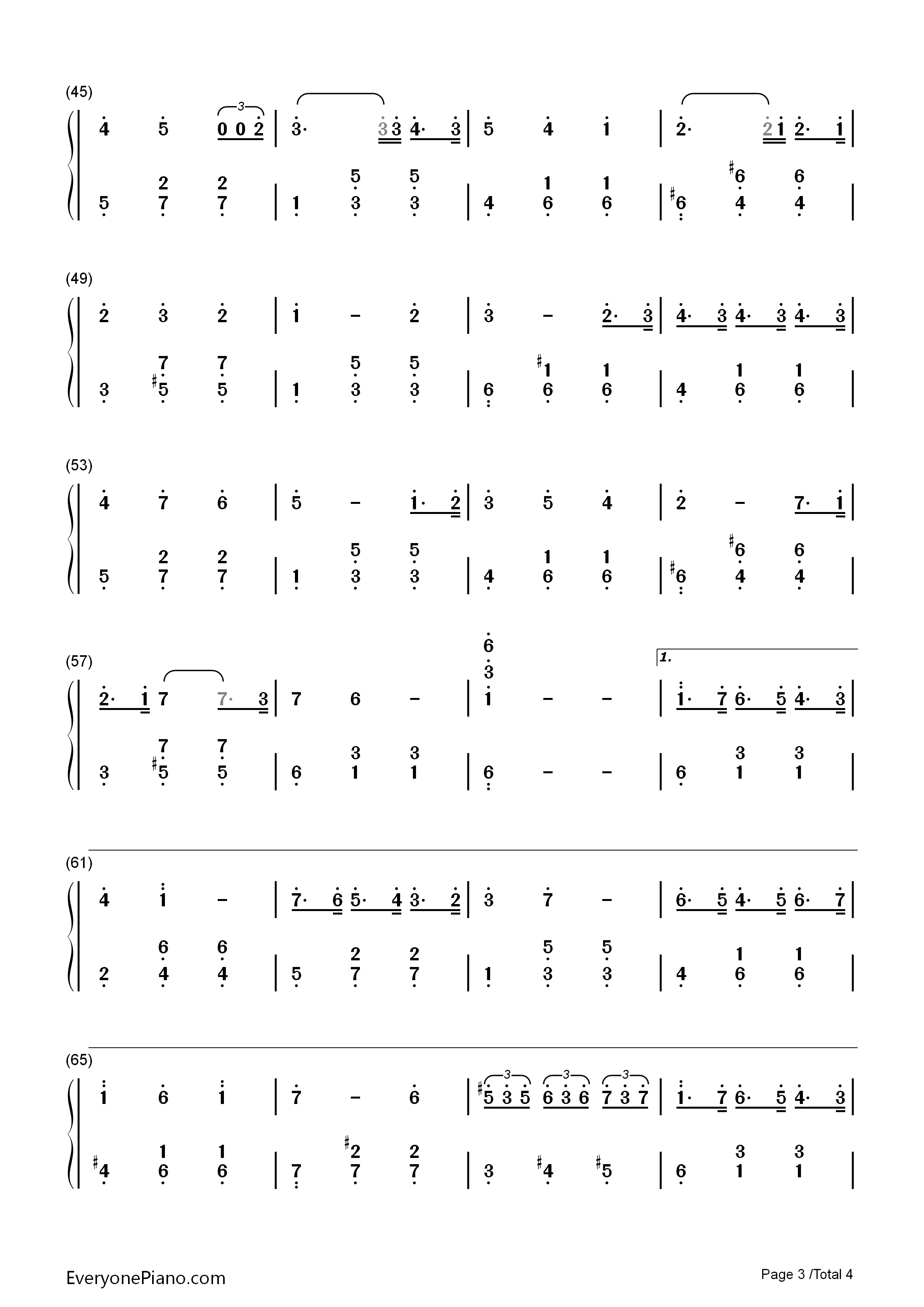 为了你钢琴简谱_Ryu演唱