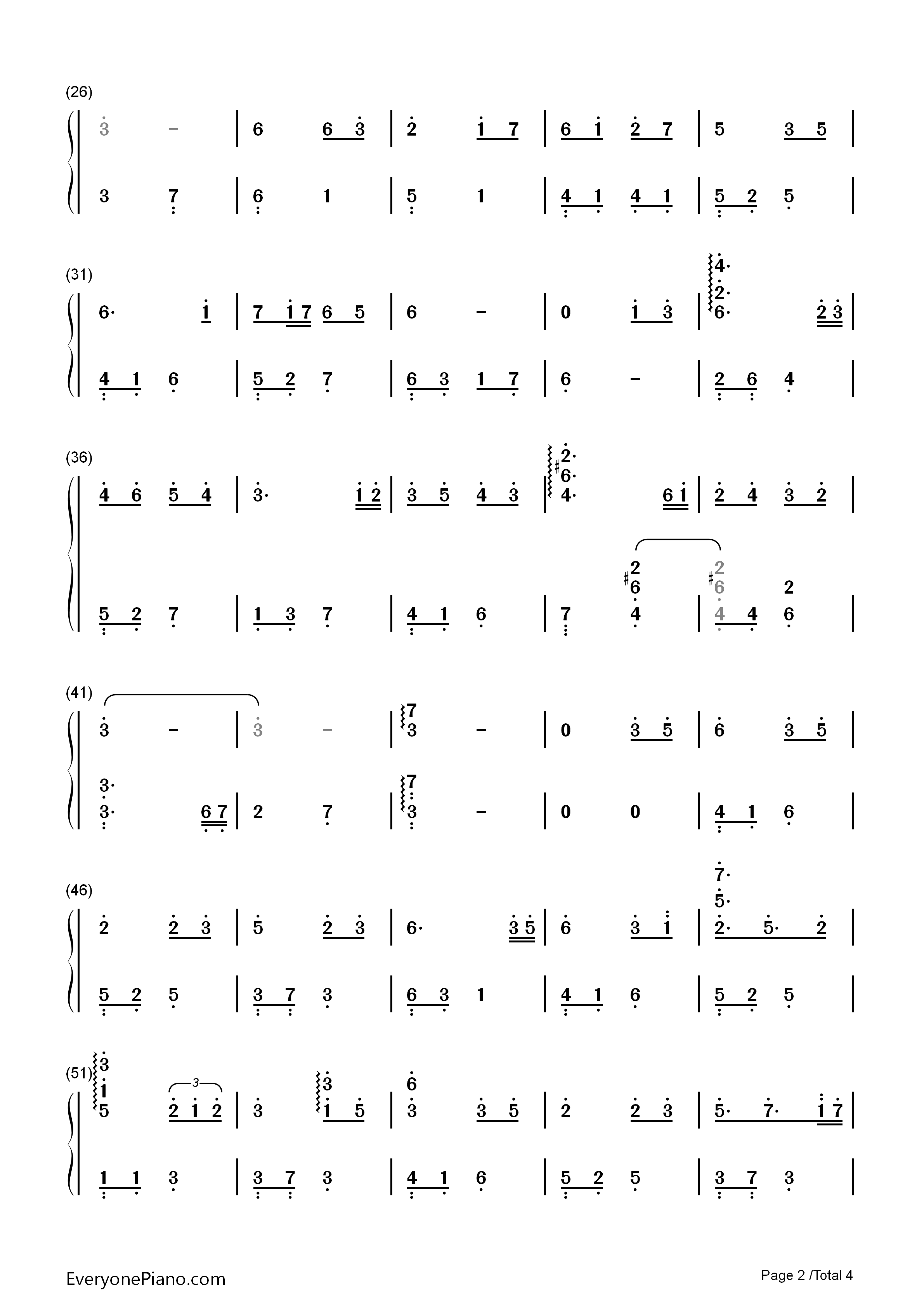 一生只爱一人钢琴简谱_V.K克演唱