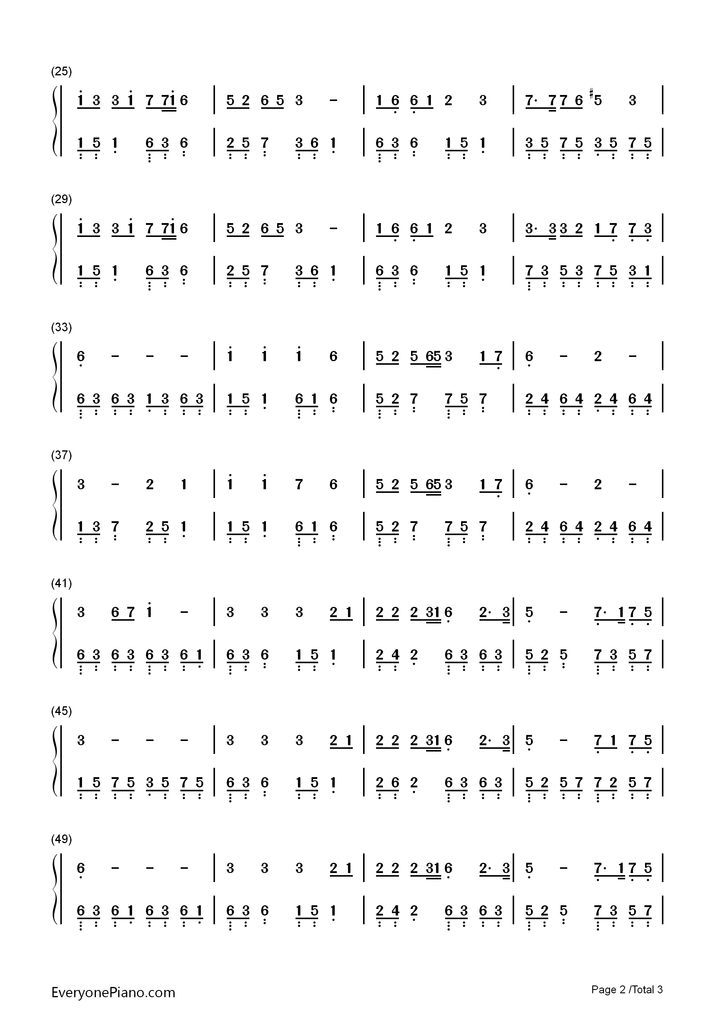 断桥残雪钢琴简谱_许嵩演唱