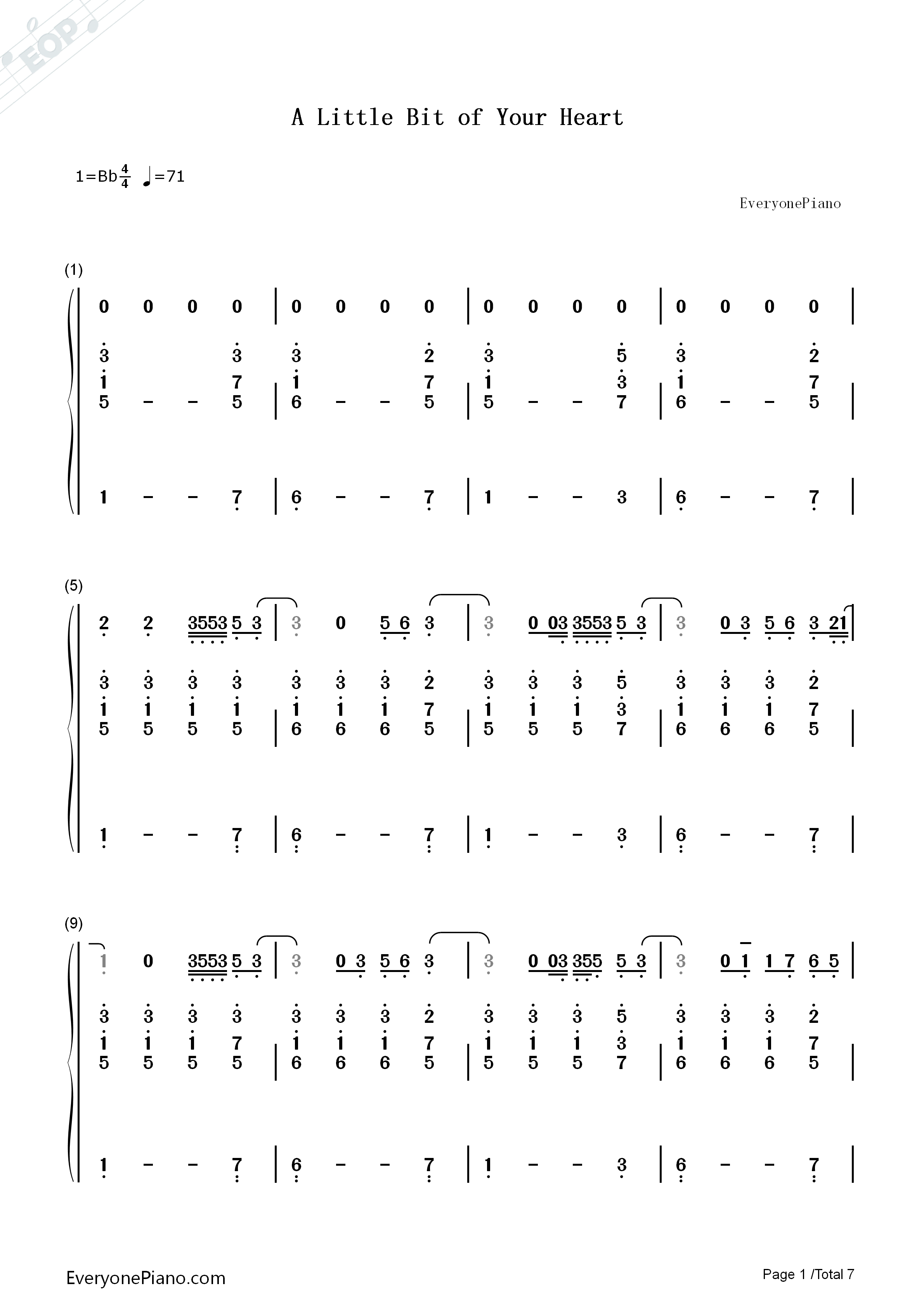 Just_A_Little_Bit_Of_Your_Heart钢琴简谱_Ariana_Grande演唱