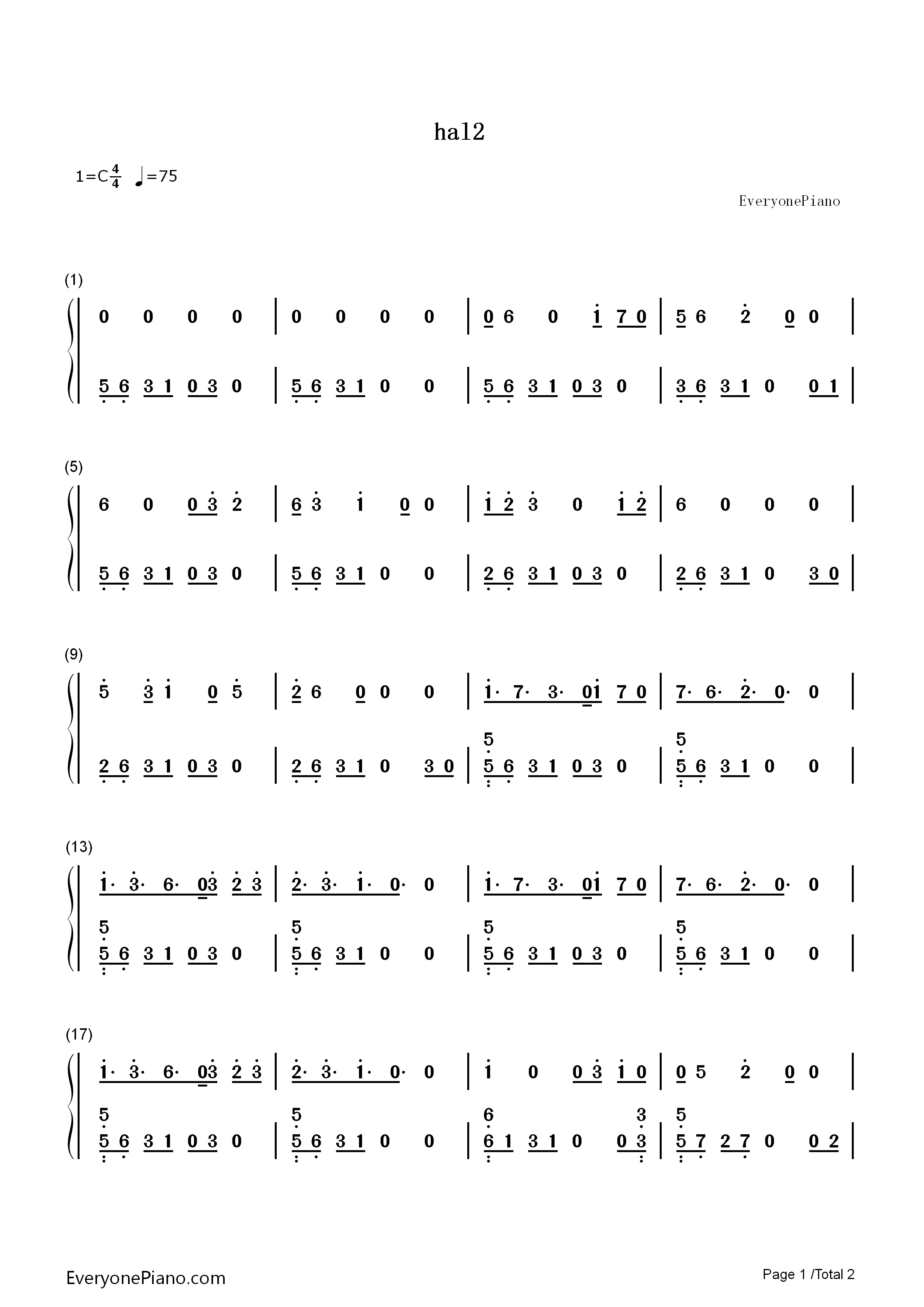 hal2钢琴简谱_丹尼尔·罗森菲尔德C418演唱