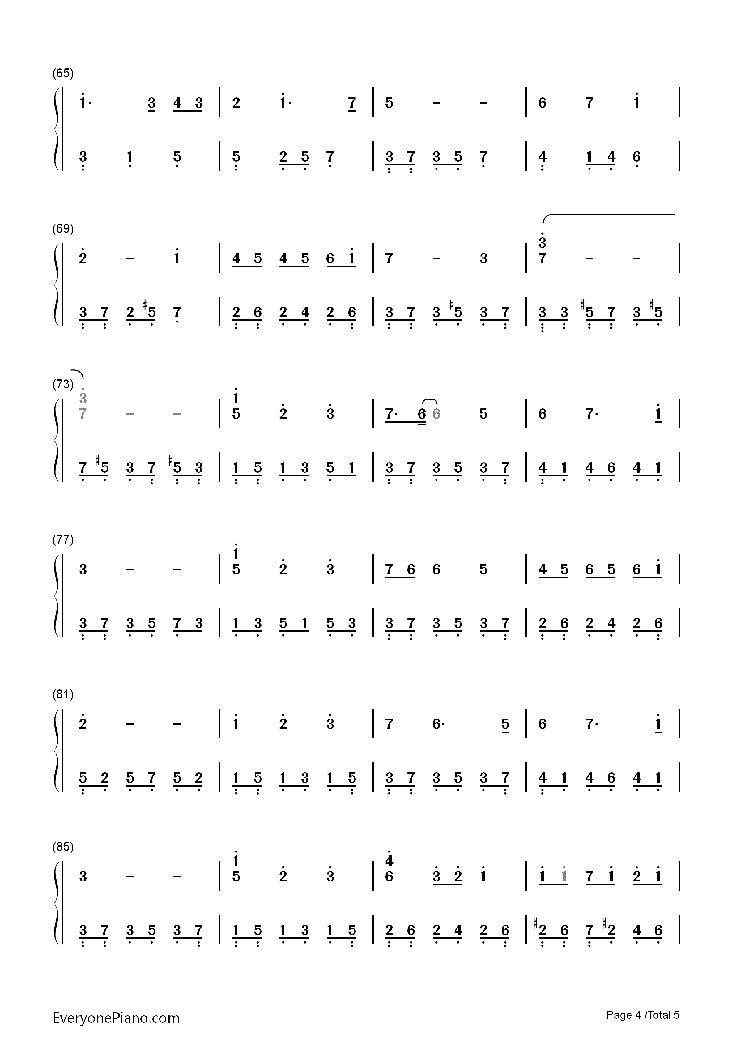 幸福相守钢琴简谱_孙楠演唱