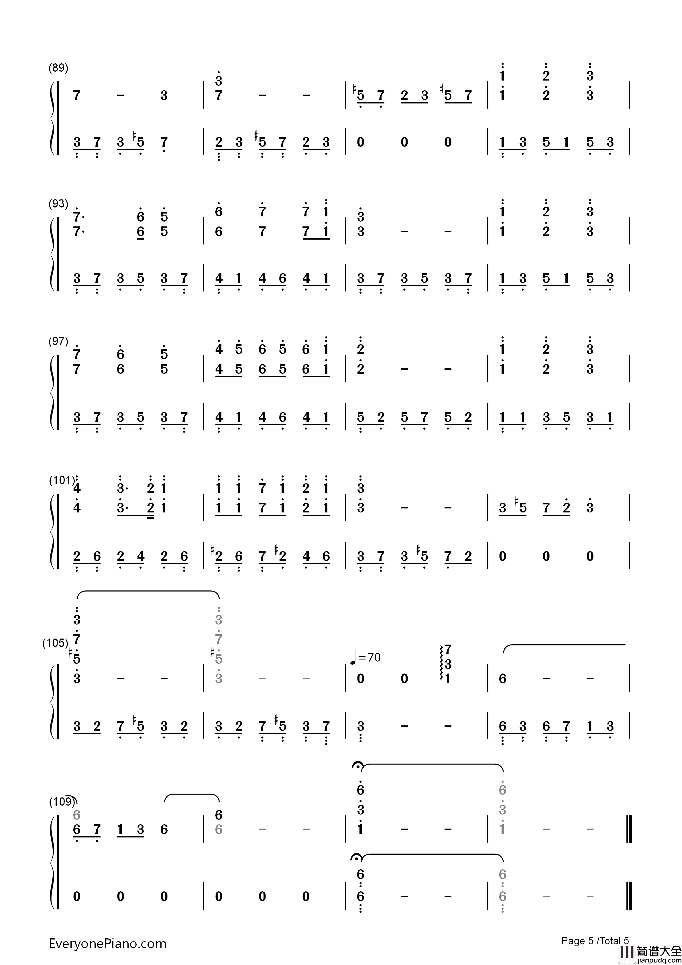 幸福相守钢琴简谱_孙楠演唱