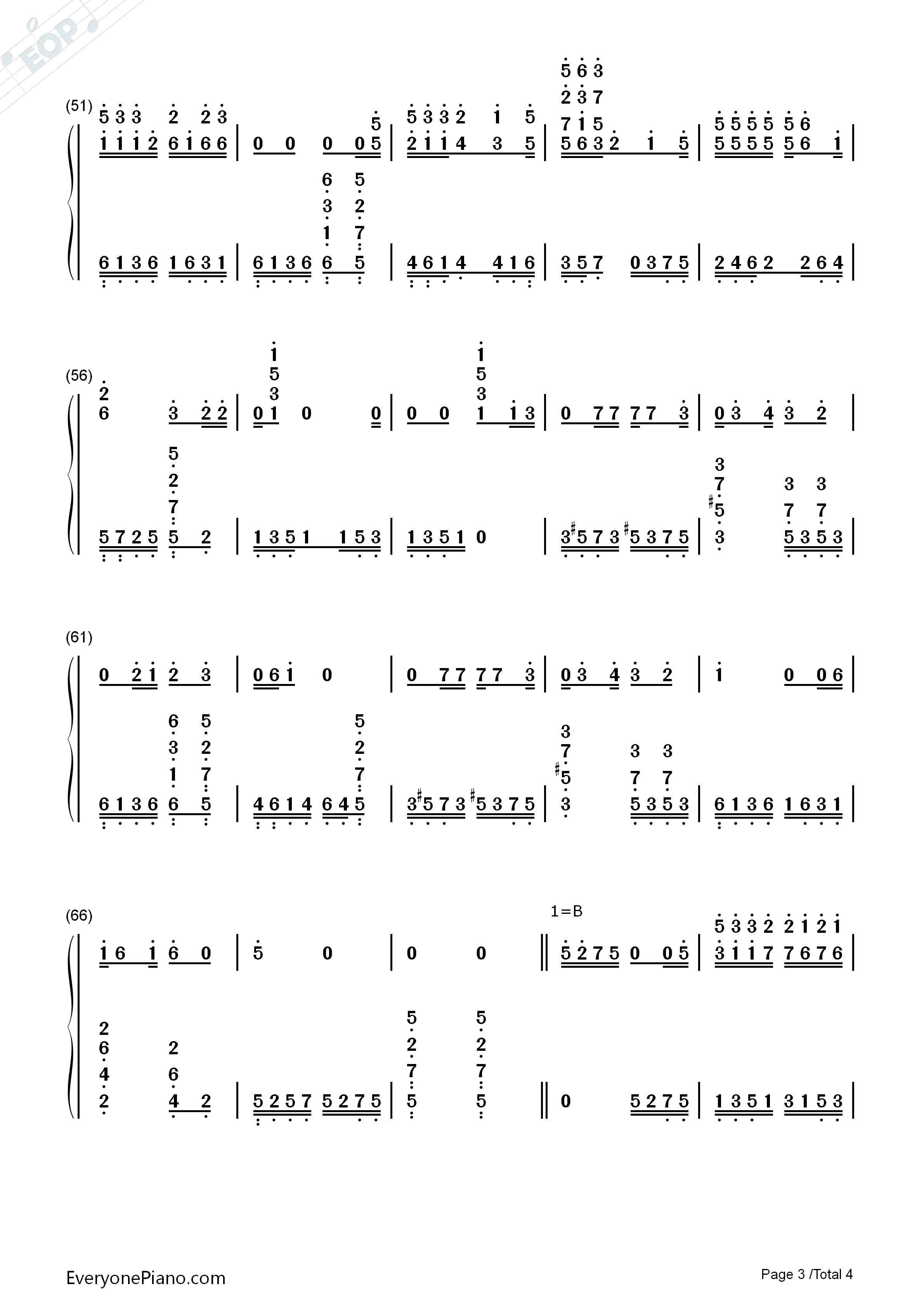 趁早钢琴简谱_张宇演唱