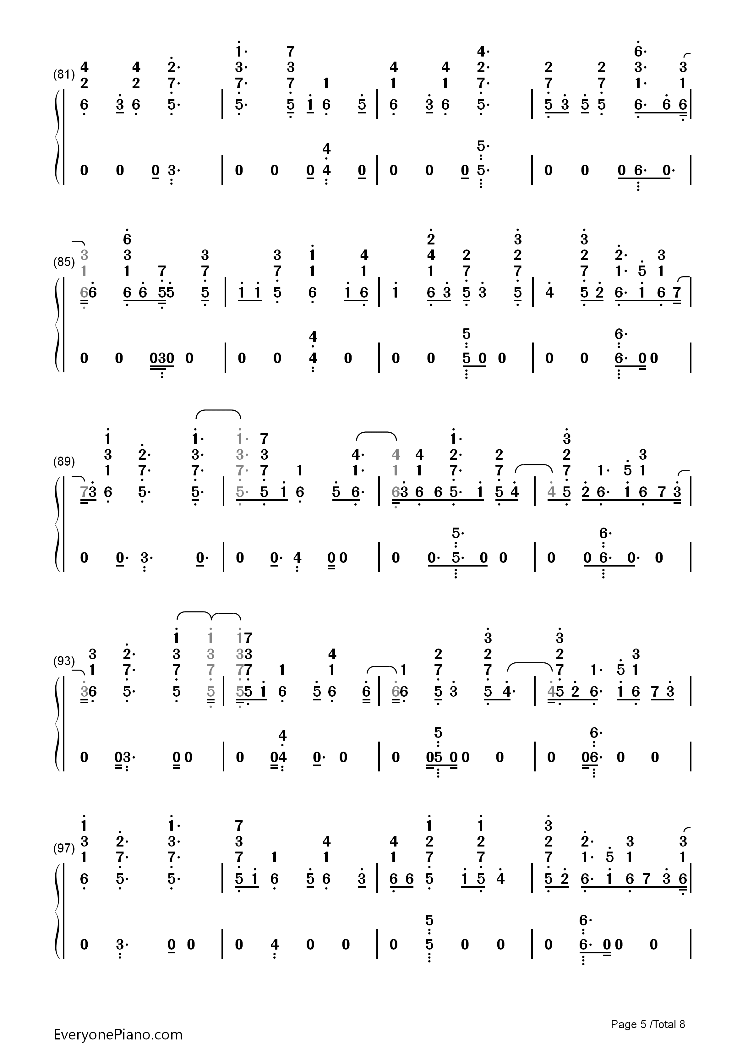 Lonely_Together钢琴简谱_Avicii演唱