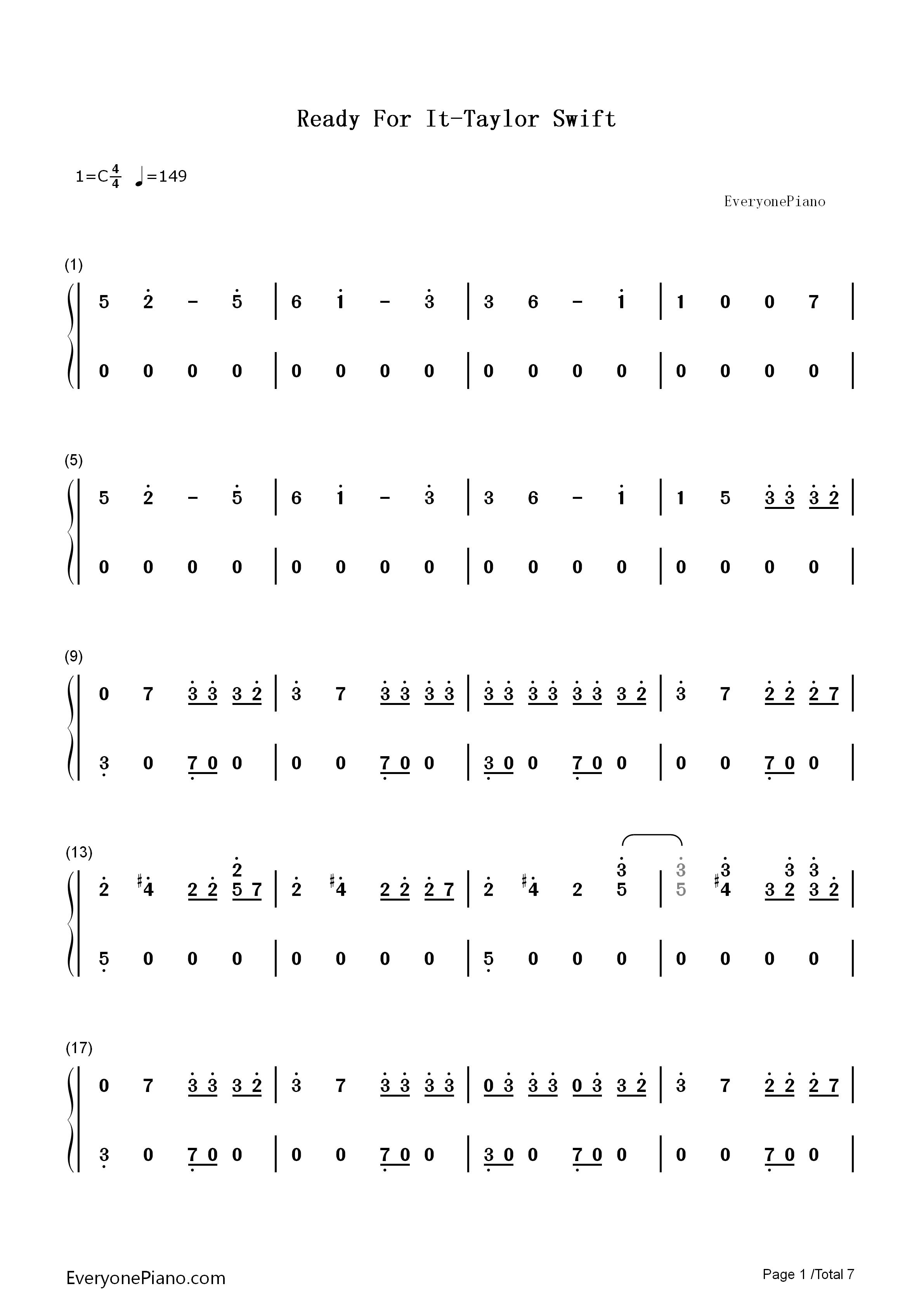 Ready_For_It钢琴简谱_Taylor_Swift演唱