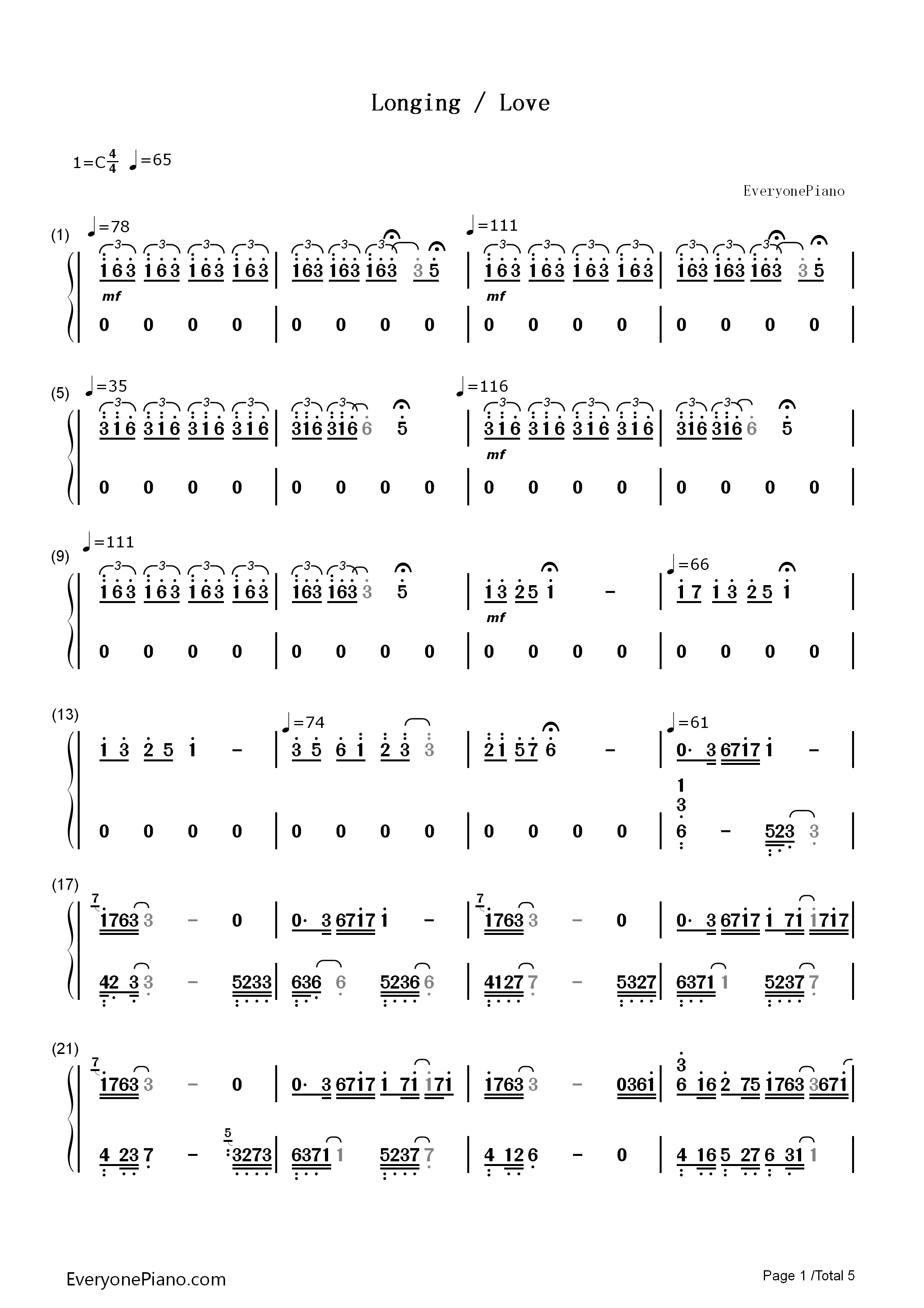 Longing_&_Love钢琴简谱_George_Winston__乔治温斯顿演唱