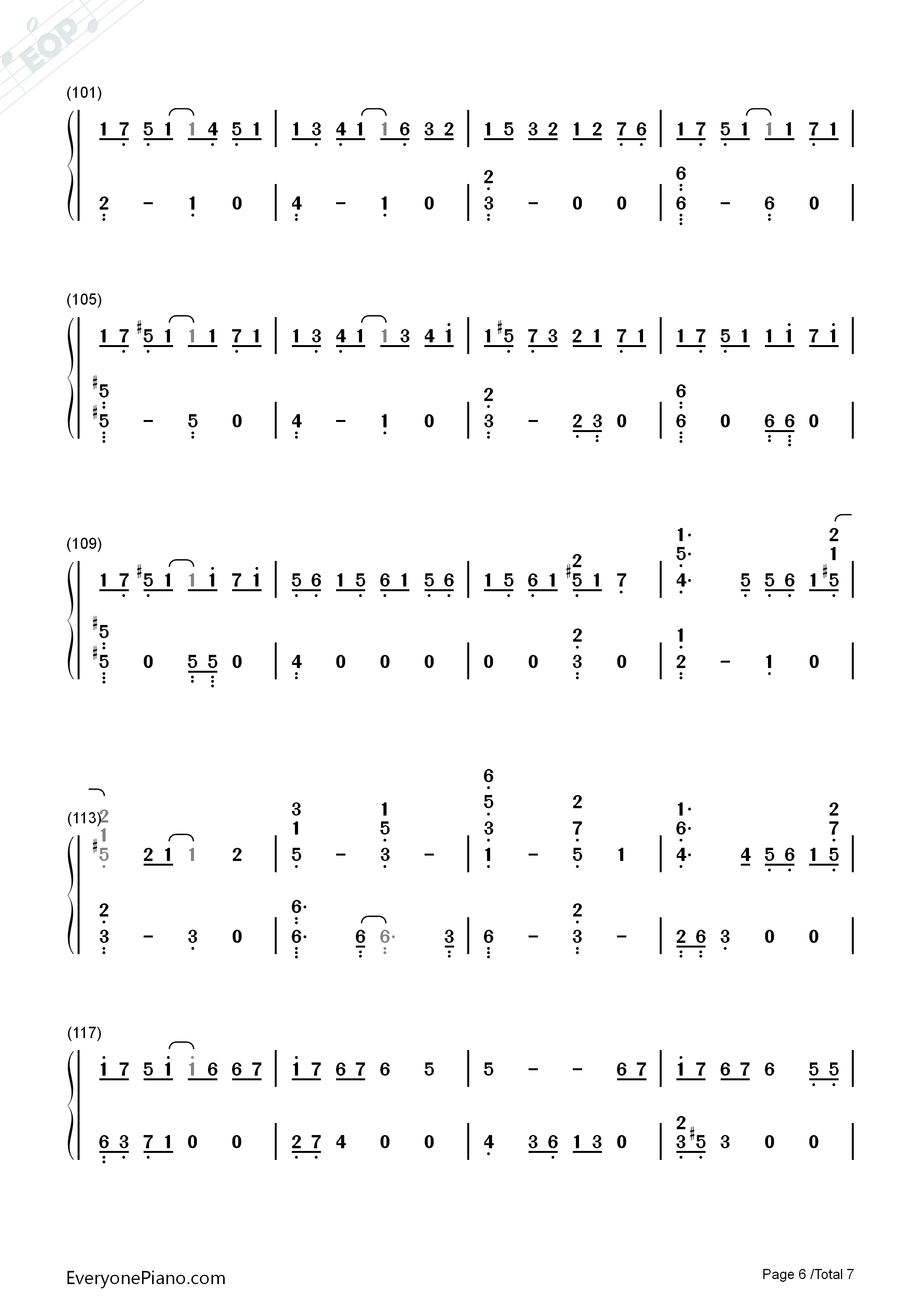 人鱼的眼泪钢琴简谱_EXO演唱
