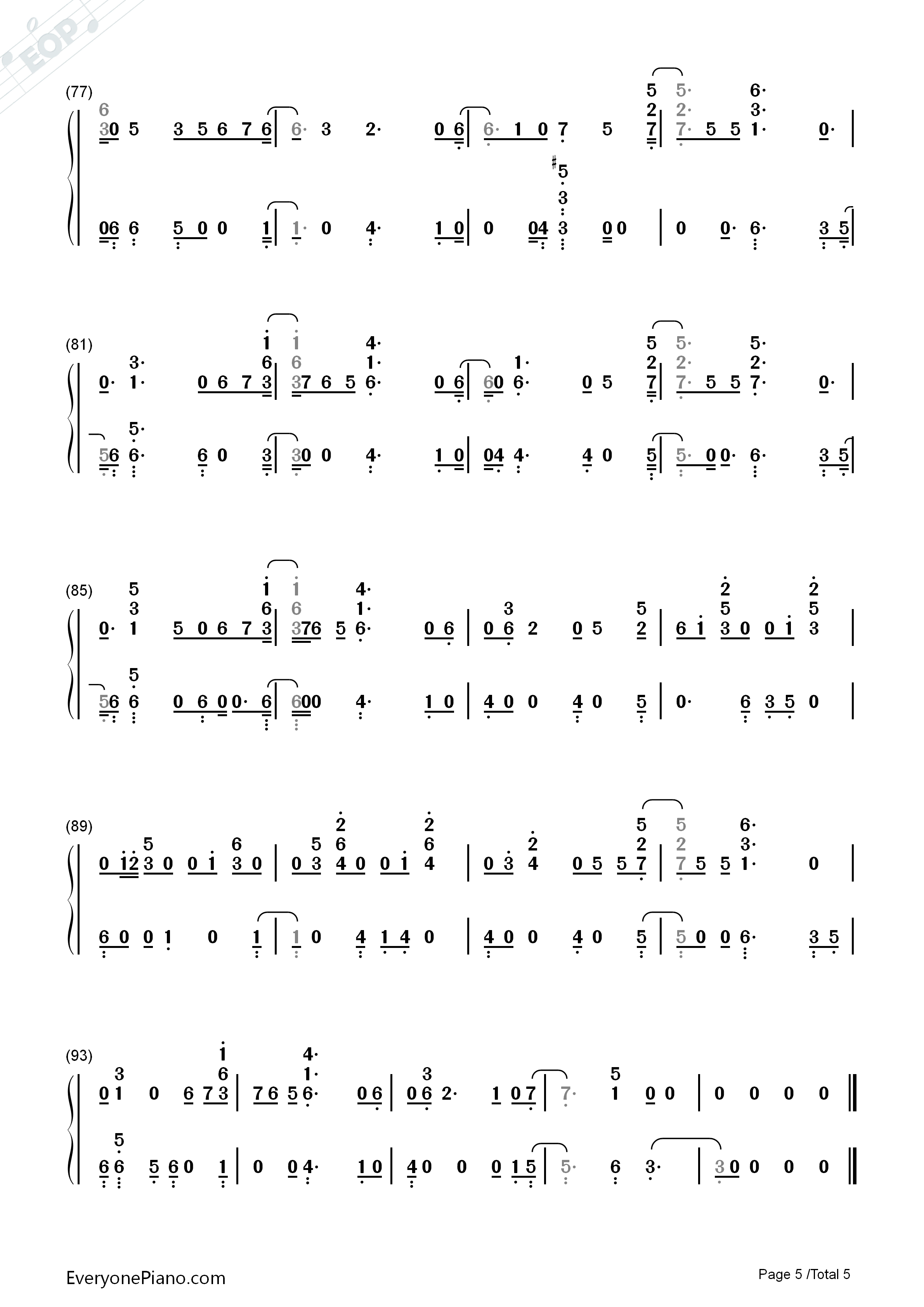 The_Eve钢琴简谱_EXO演唱