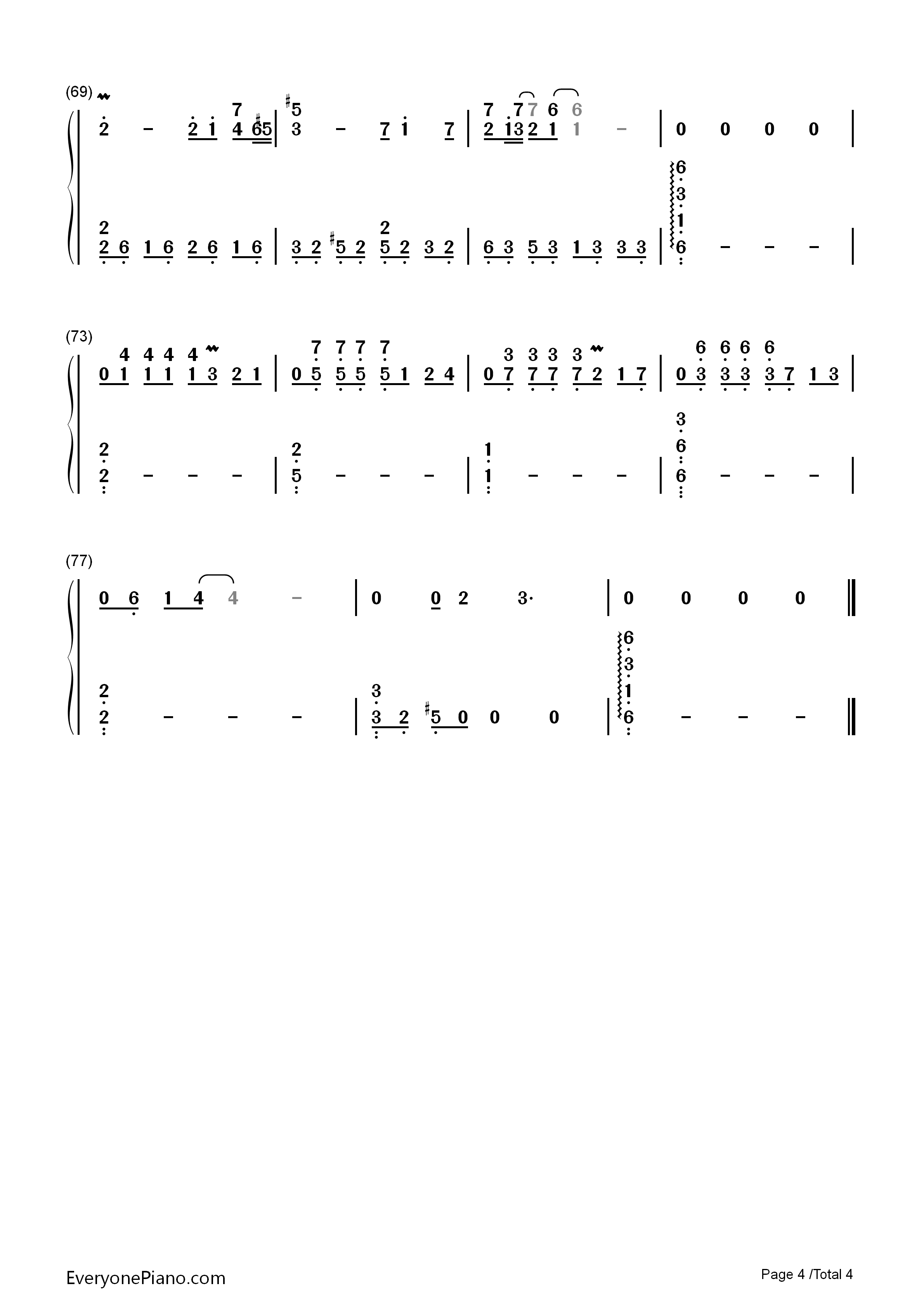 流着泪说分手钢琴简谱_金志文演唱