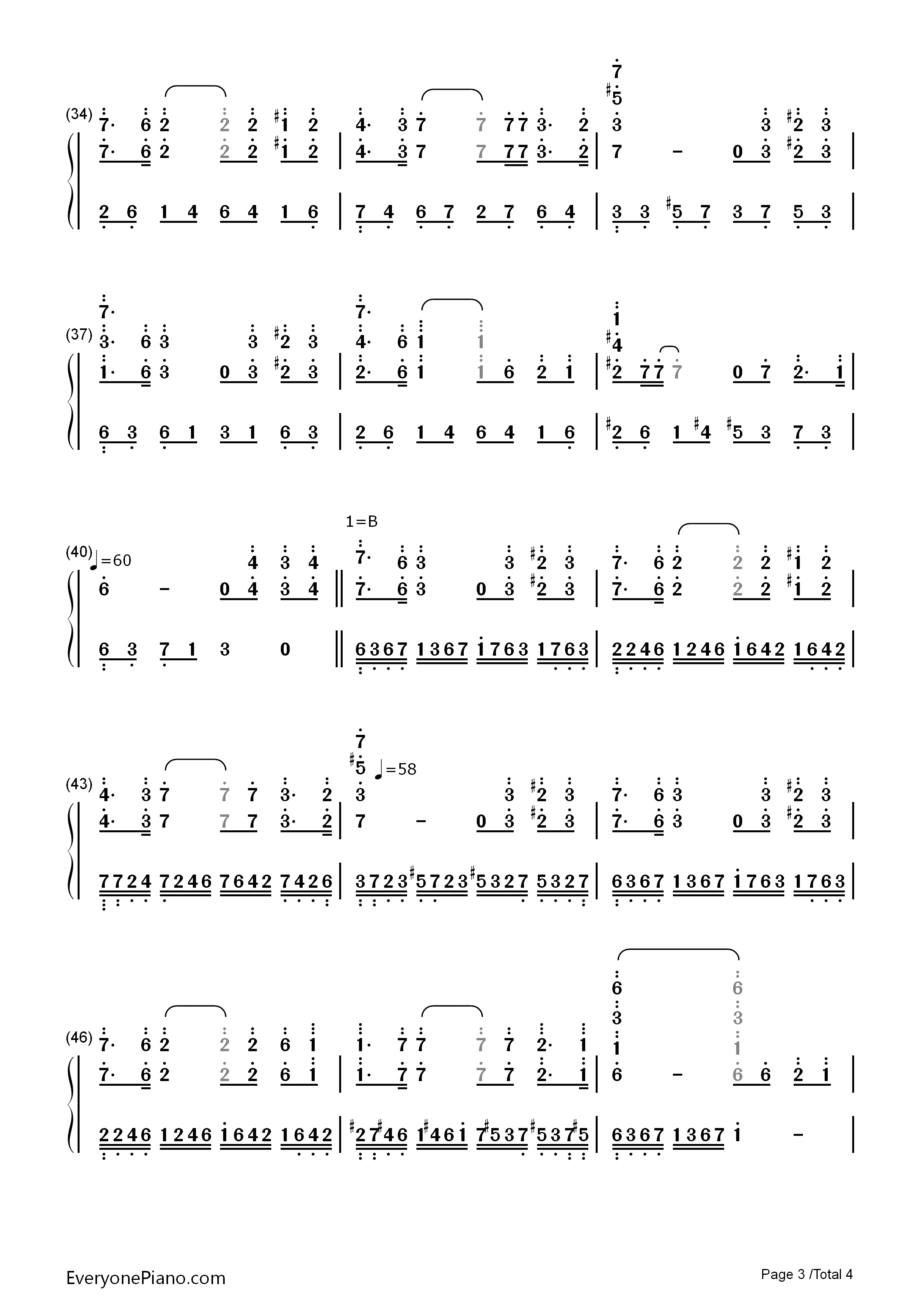 让梦冬眠钢琴简谱_孙楠_艾雨演唱