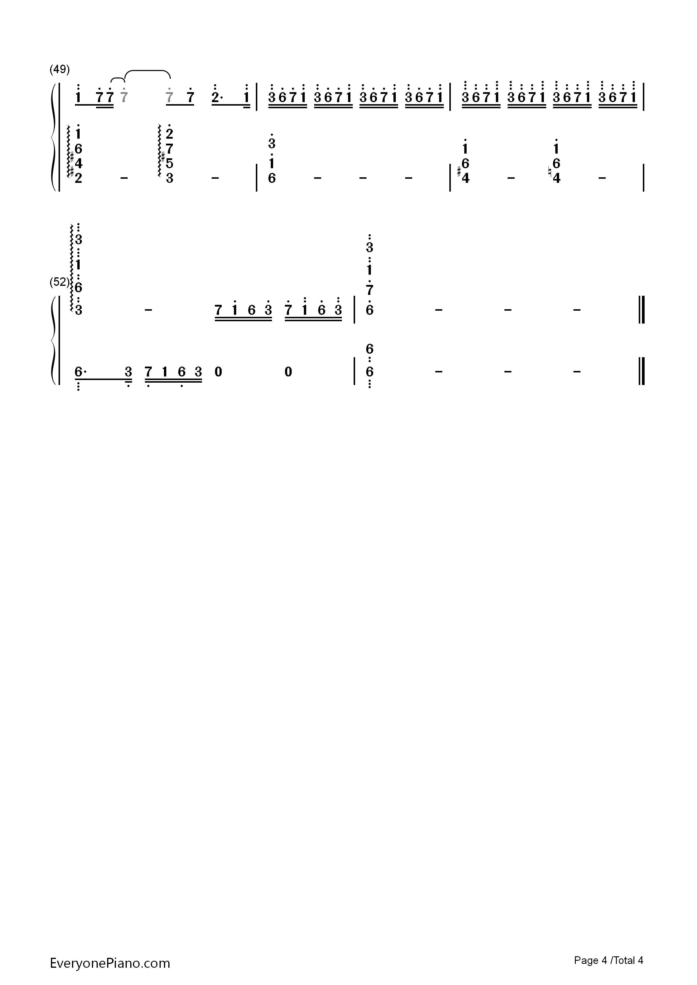 让梦冬眠钢琴简谱_孙楠_艾雨演唱