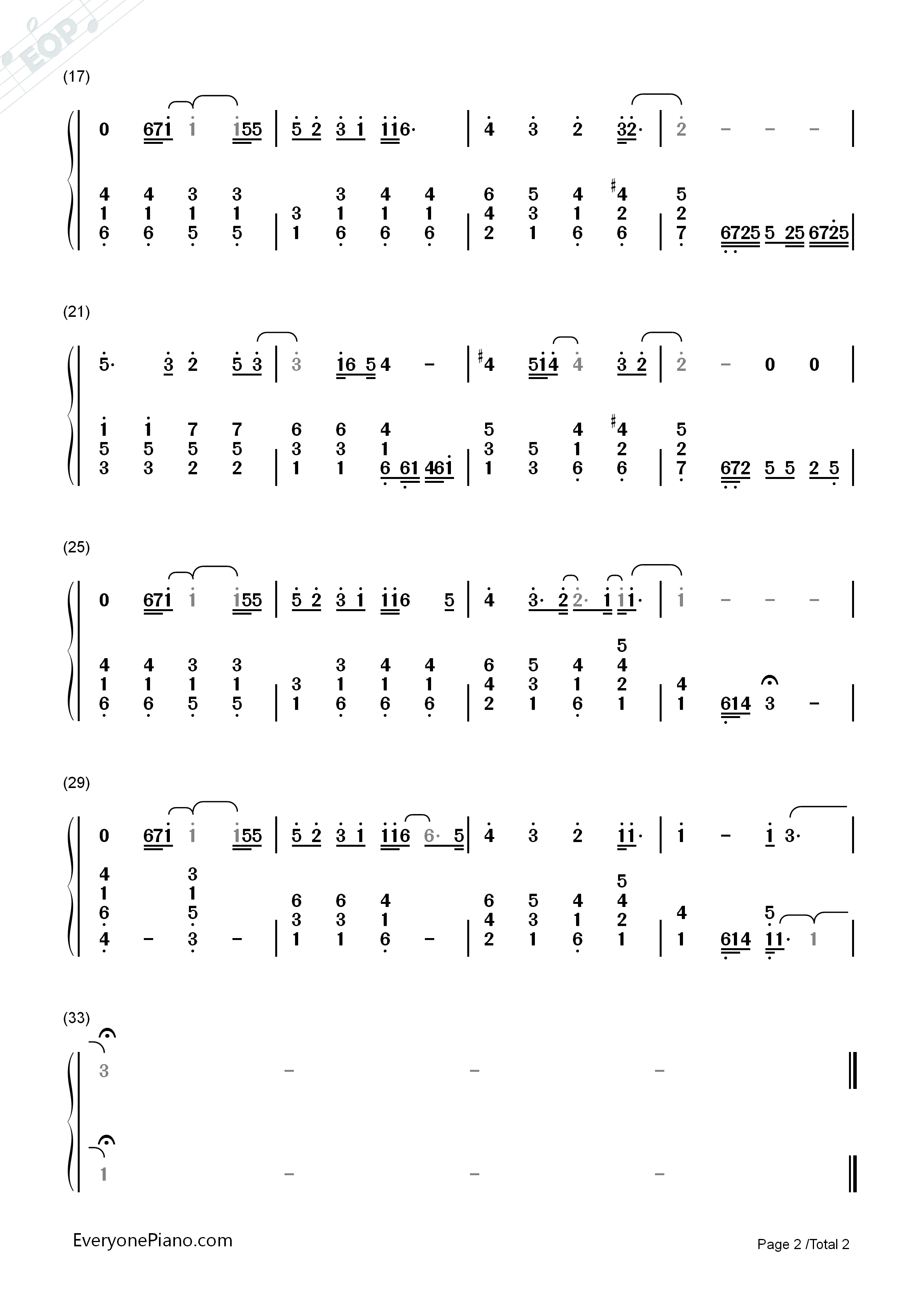 狮子王插曲钢琴简谱_Elton_John演唱