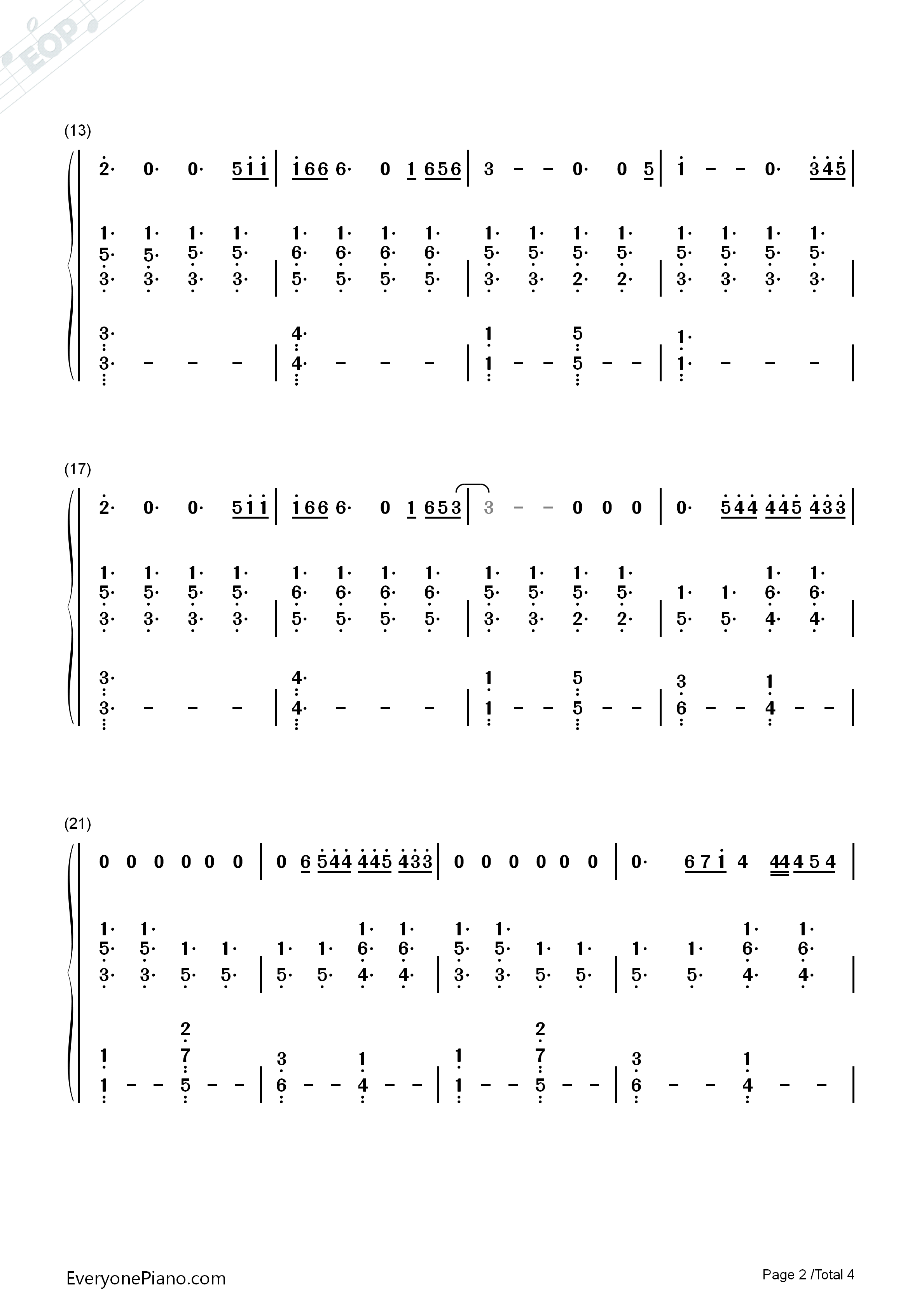 Say_Something完整版钢琴简谱_A_Great_Big_World__Christina_Aguilera演唱