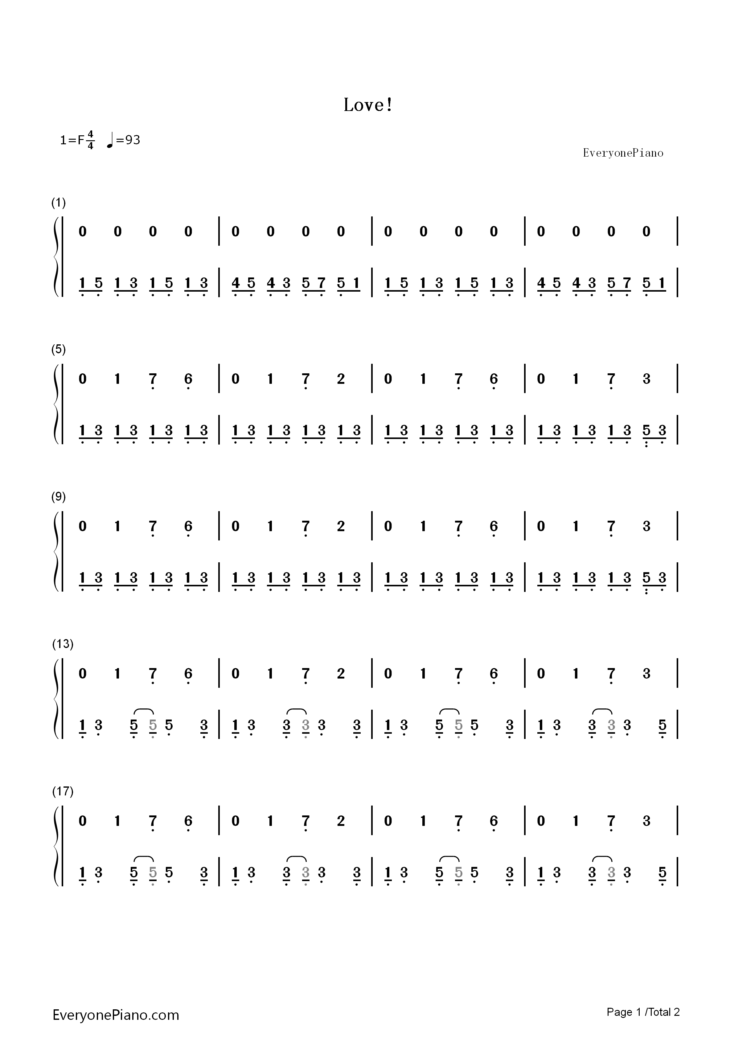 LOVE钢琴简谱_田馥甄演唱