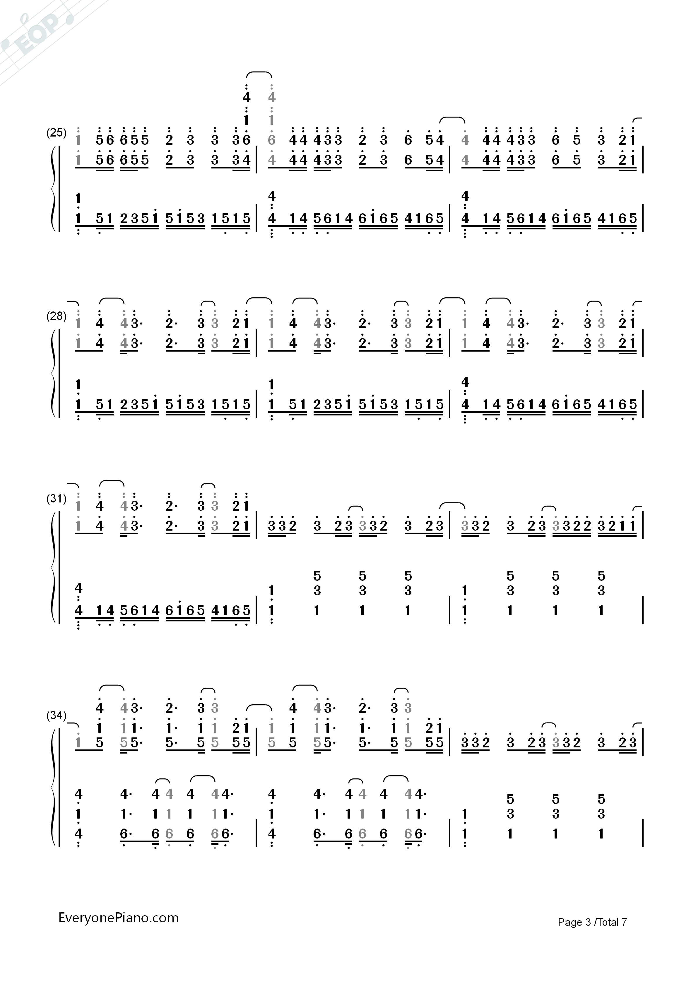 Steal_My_Girl钢琴简谱_One_Direction演唱