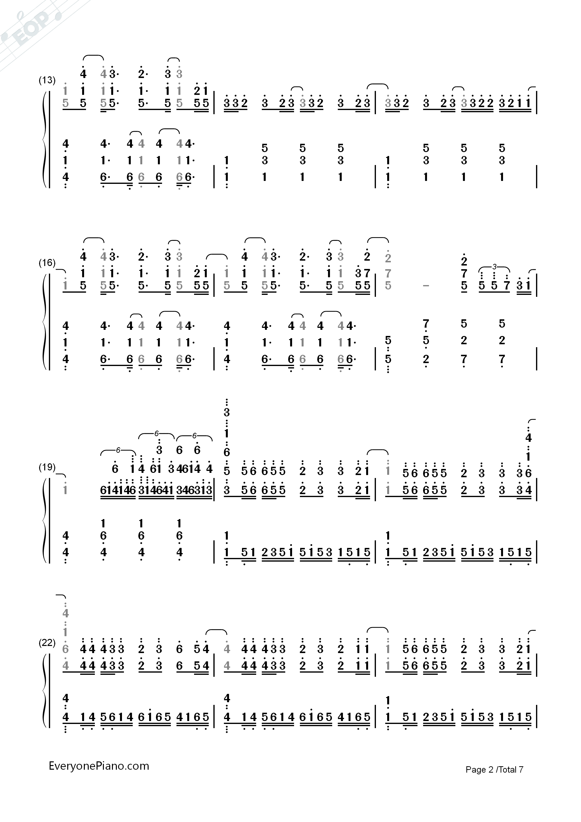 Steal_My_Girl钢琴简谱_One_Direction演唱