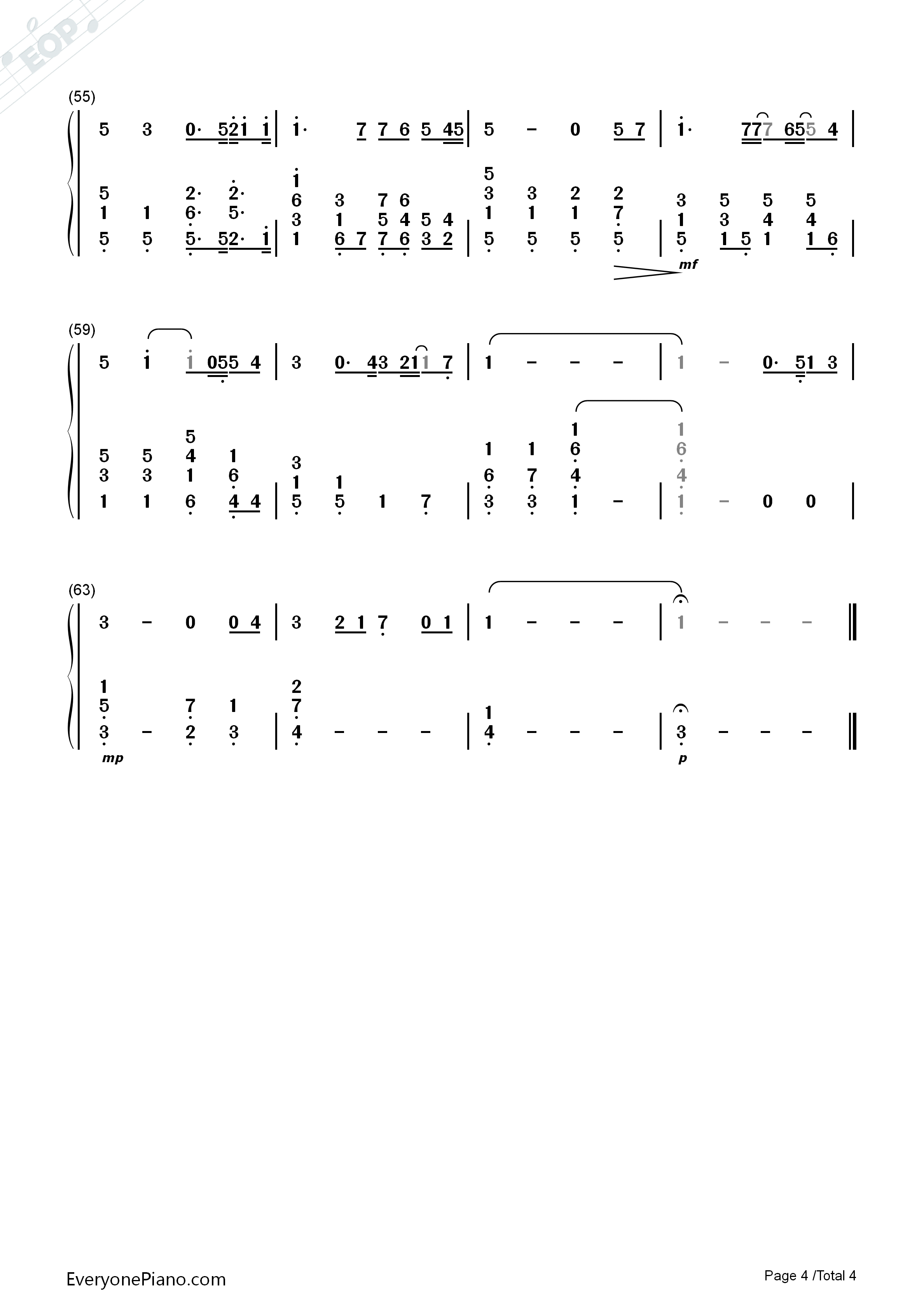 You_Raise_Me_Up_钢琴简谱_Westlife__西城男孩演唱