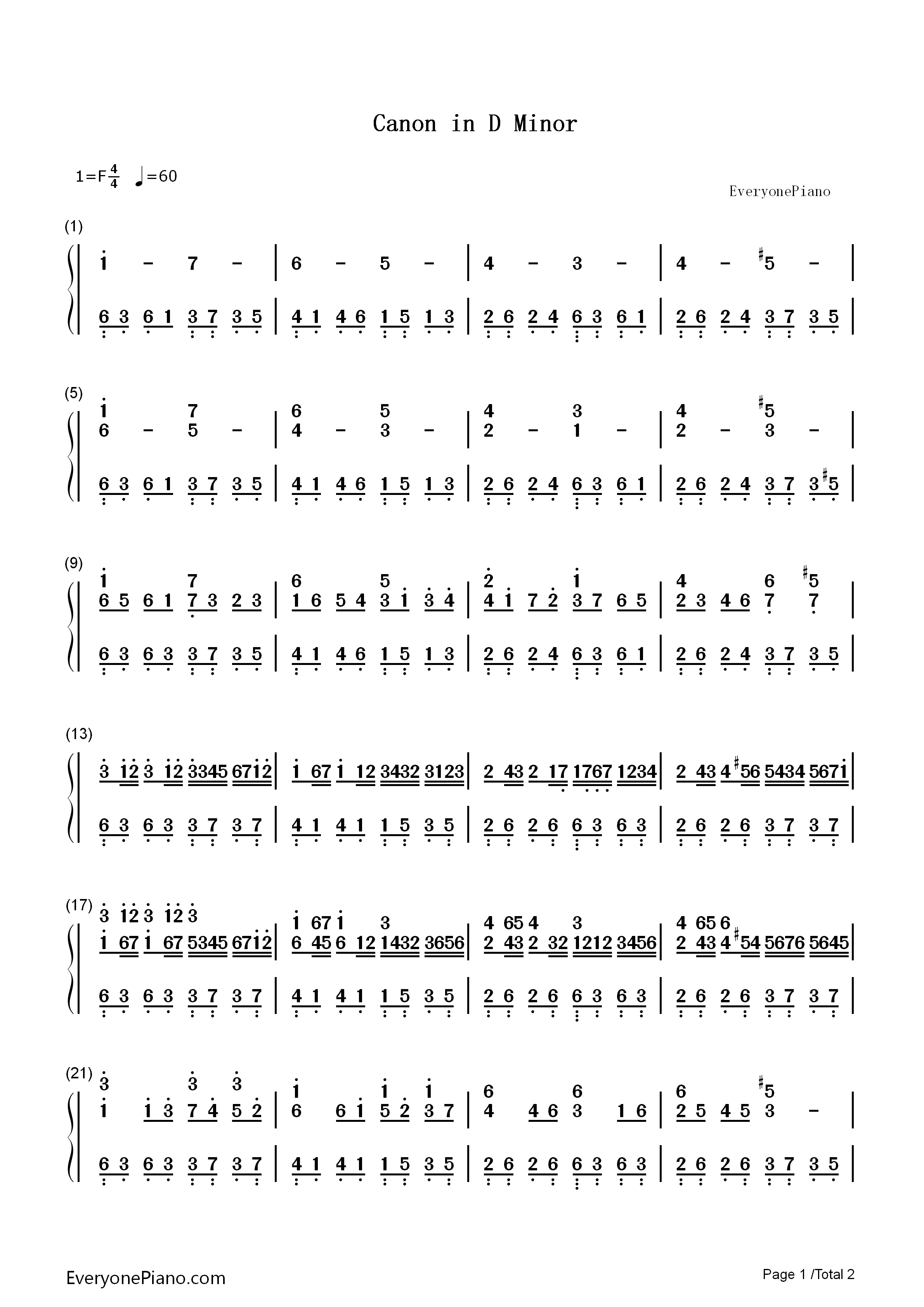 Canon_in_D_Minor钢琴简谱_Johann_Pachelbel演唱