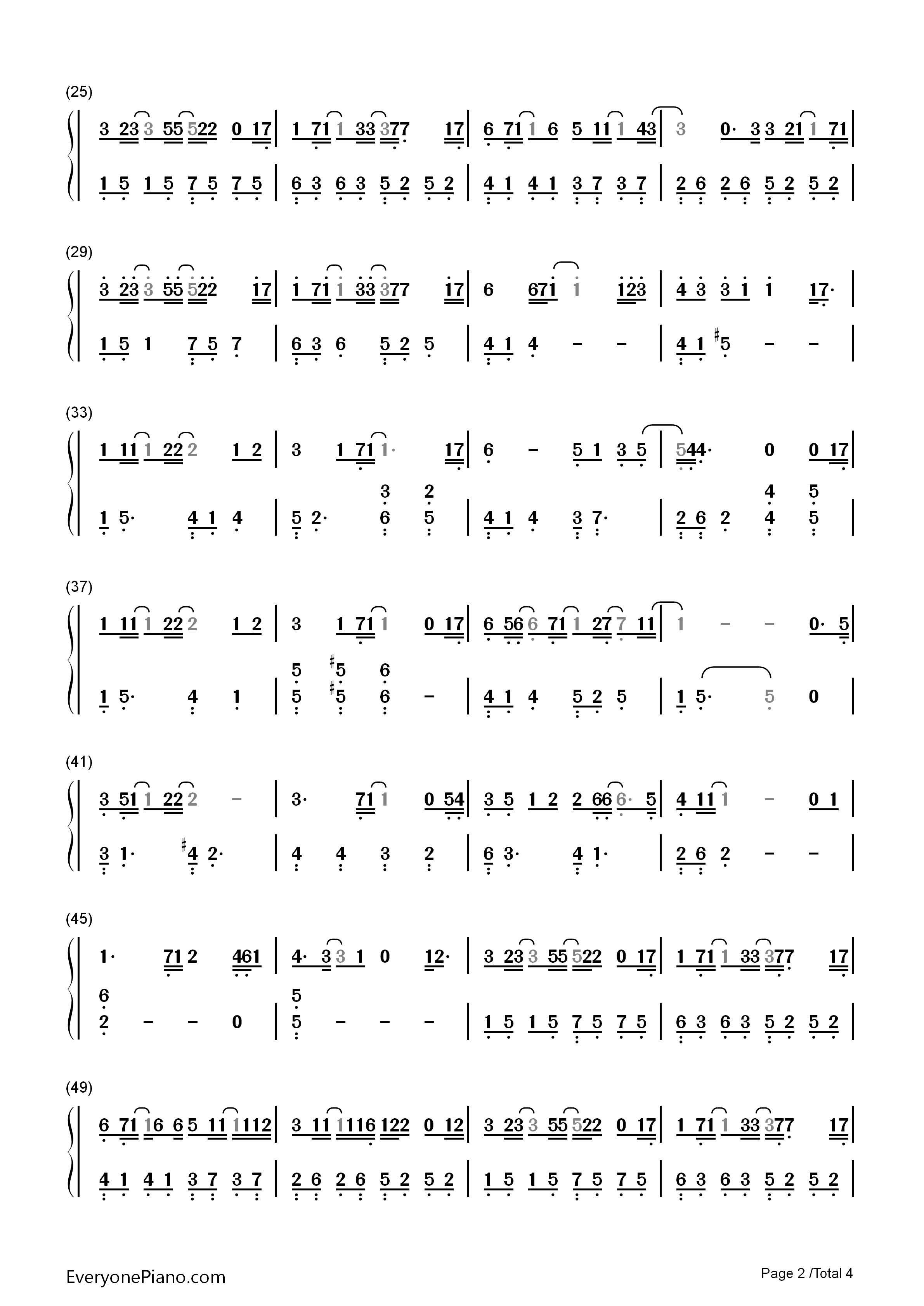 素敵なことがあなたを待っている钢琴简谱_藤田麻衣子演唱