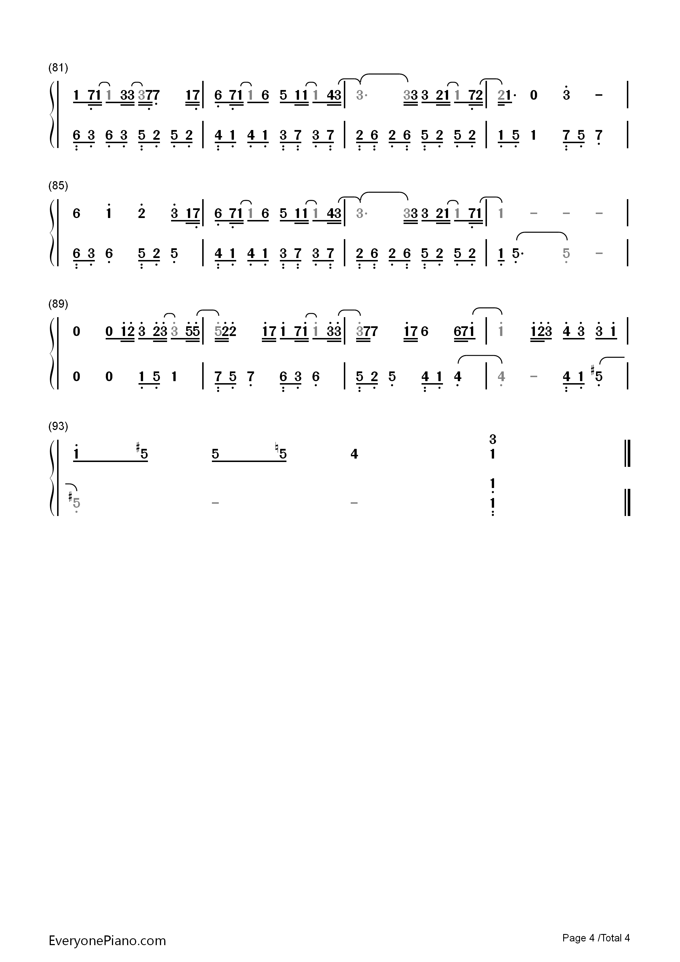 素敵なことがあなたを待っている钢琴简谱_藤田麻衣子演唱