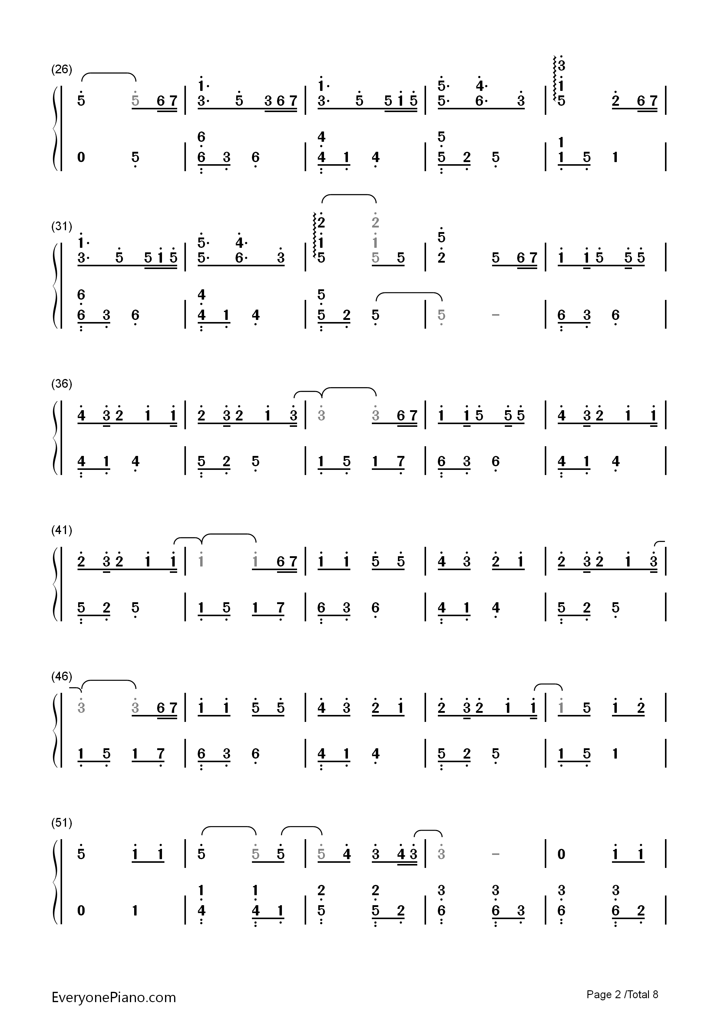 楔钢琴简谱_奥华子演唱